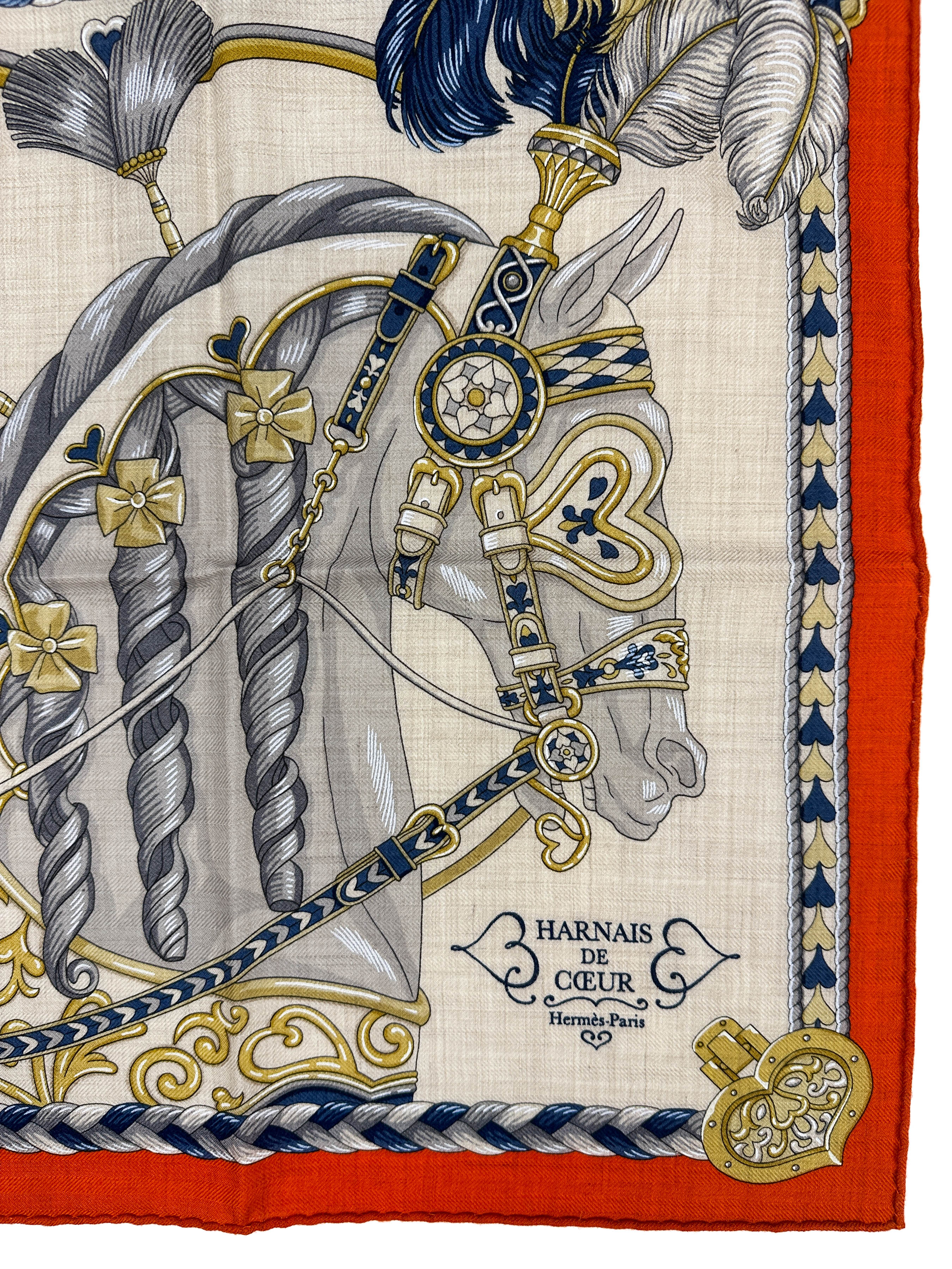 Hermès Harnais de Coeur Cashmere Silk 45