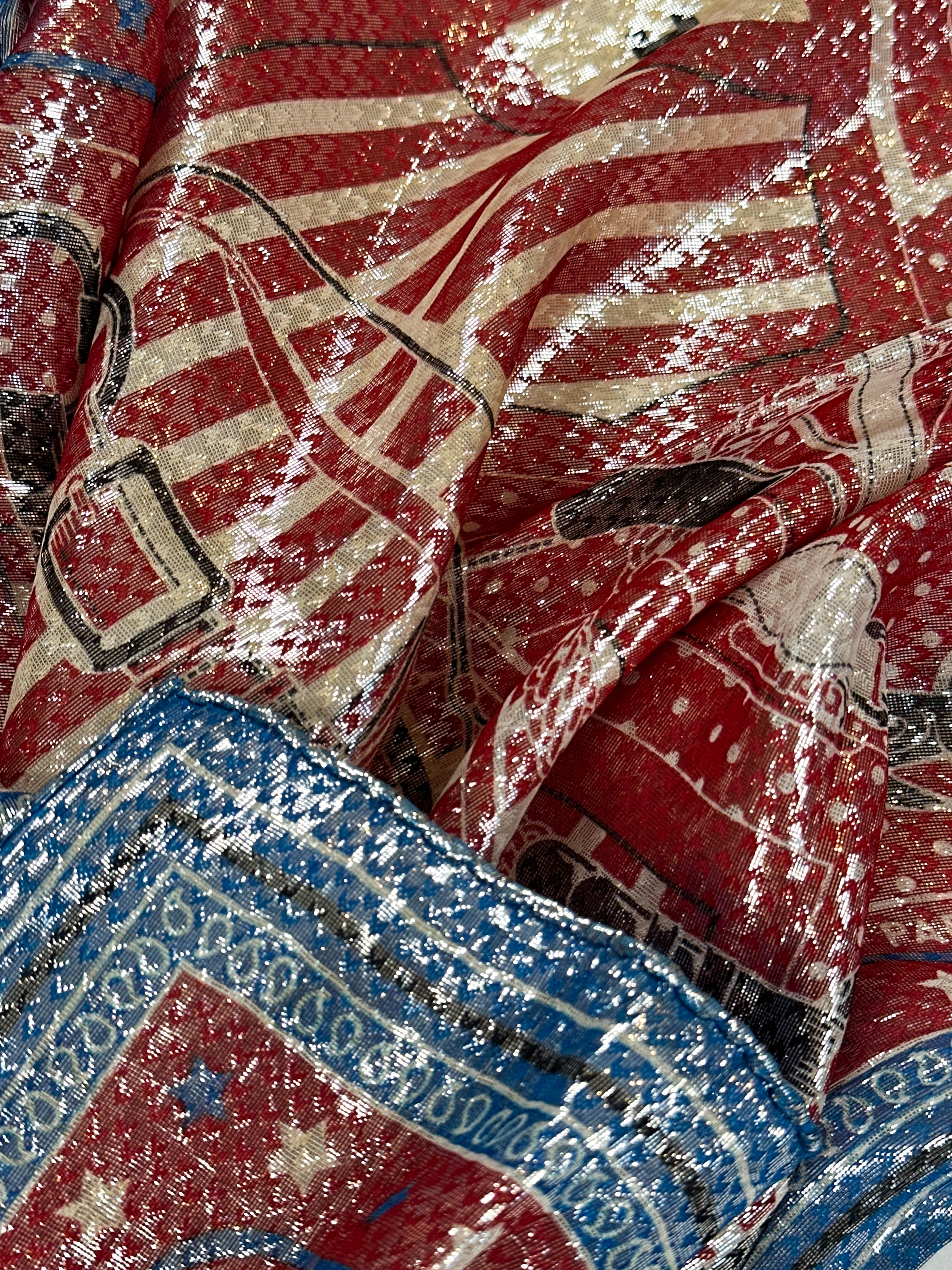 Hermès Coaching Disco Metallic Bandana 55