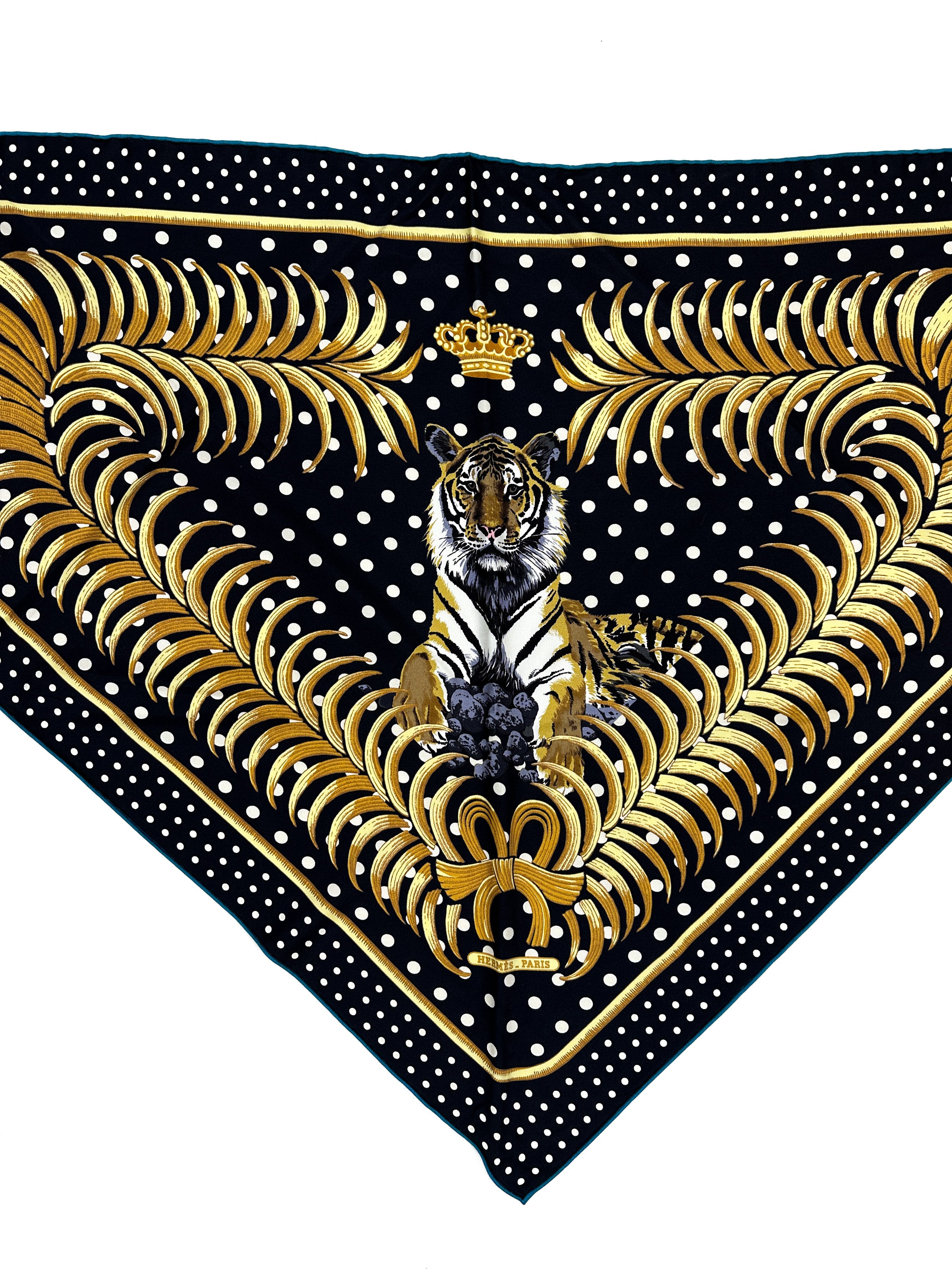 Hermès Tigre Royal Pointe Royale Washed Silk Triangle