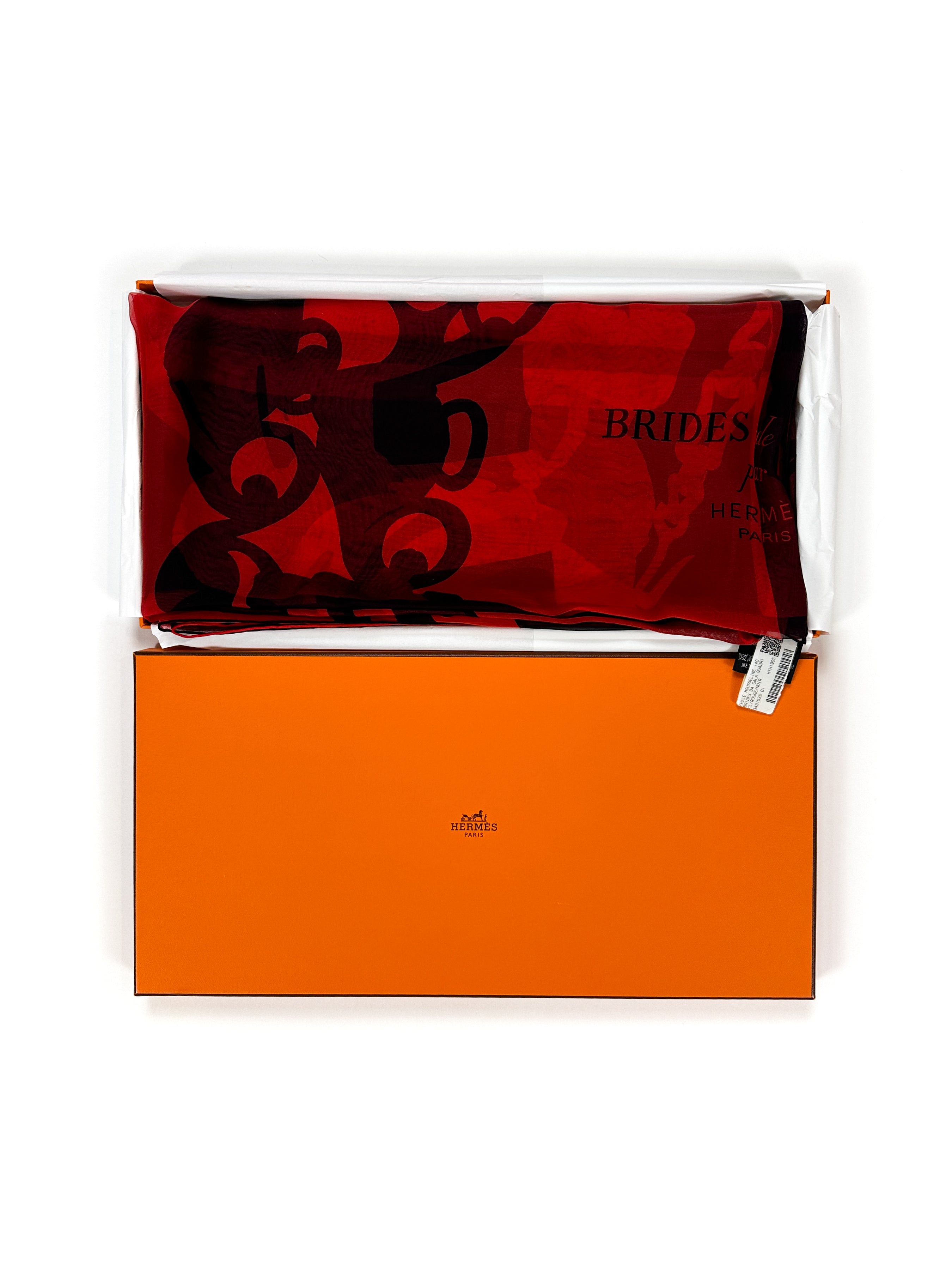 Hermès Brides de Gala Quadri Tatouage Mousseline 140