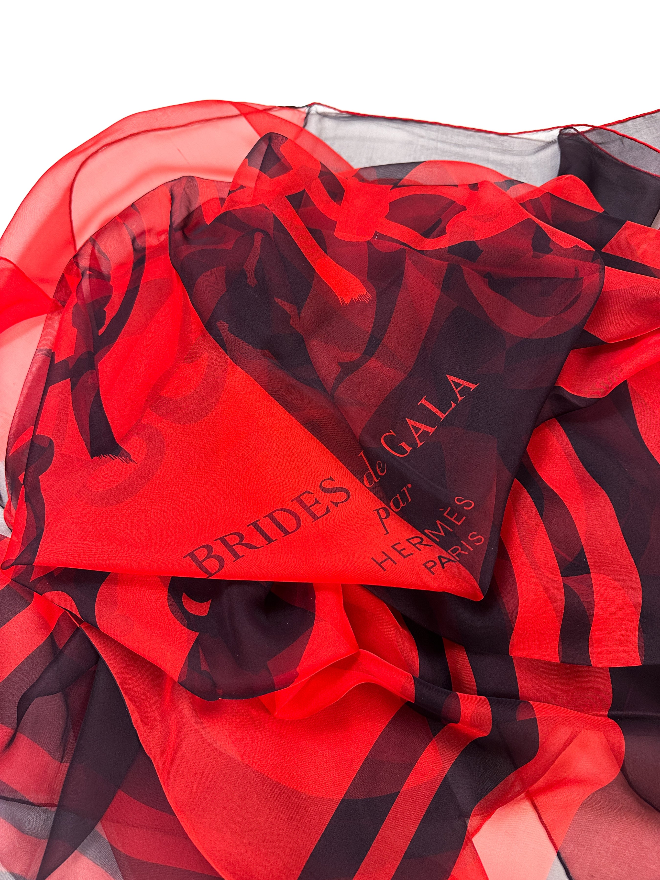 Hermès Brides de Gala Quadri Tatouage Mousseline 140