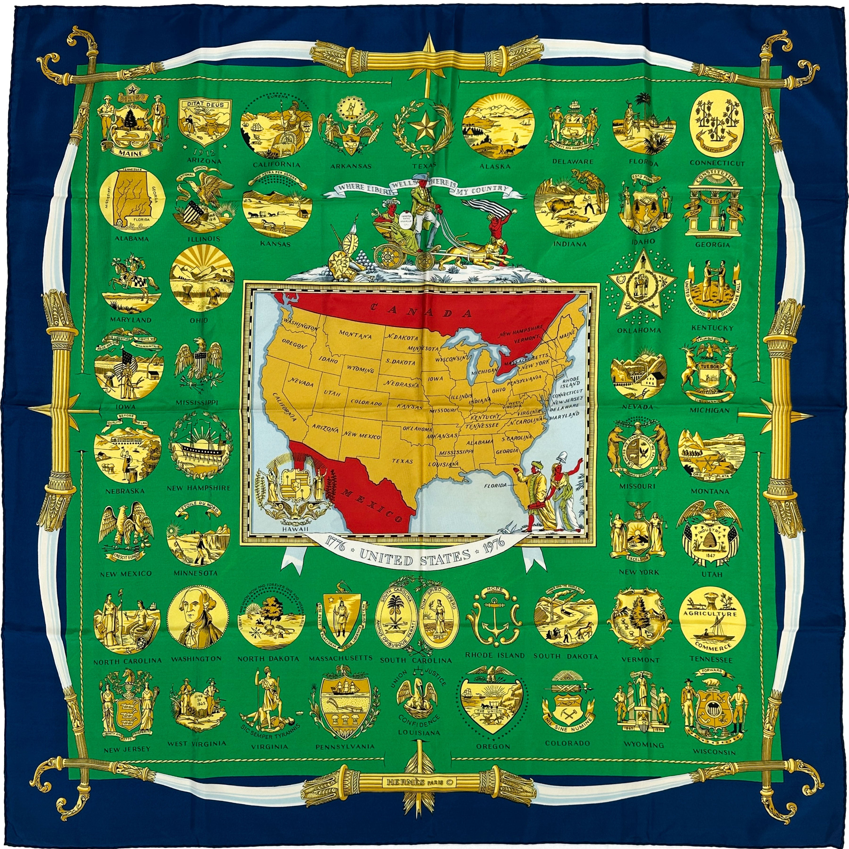 Hermès Special Edition 1976 Bicentenary Arms Of The United States 90