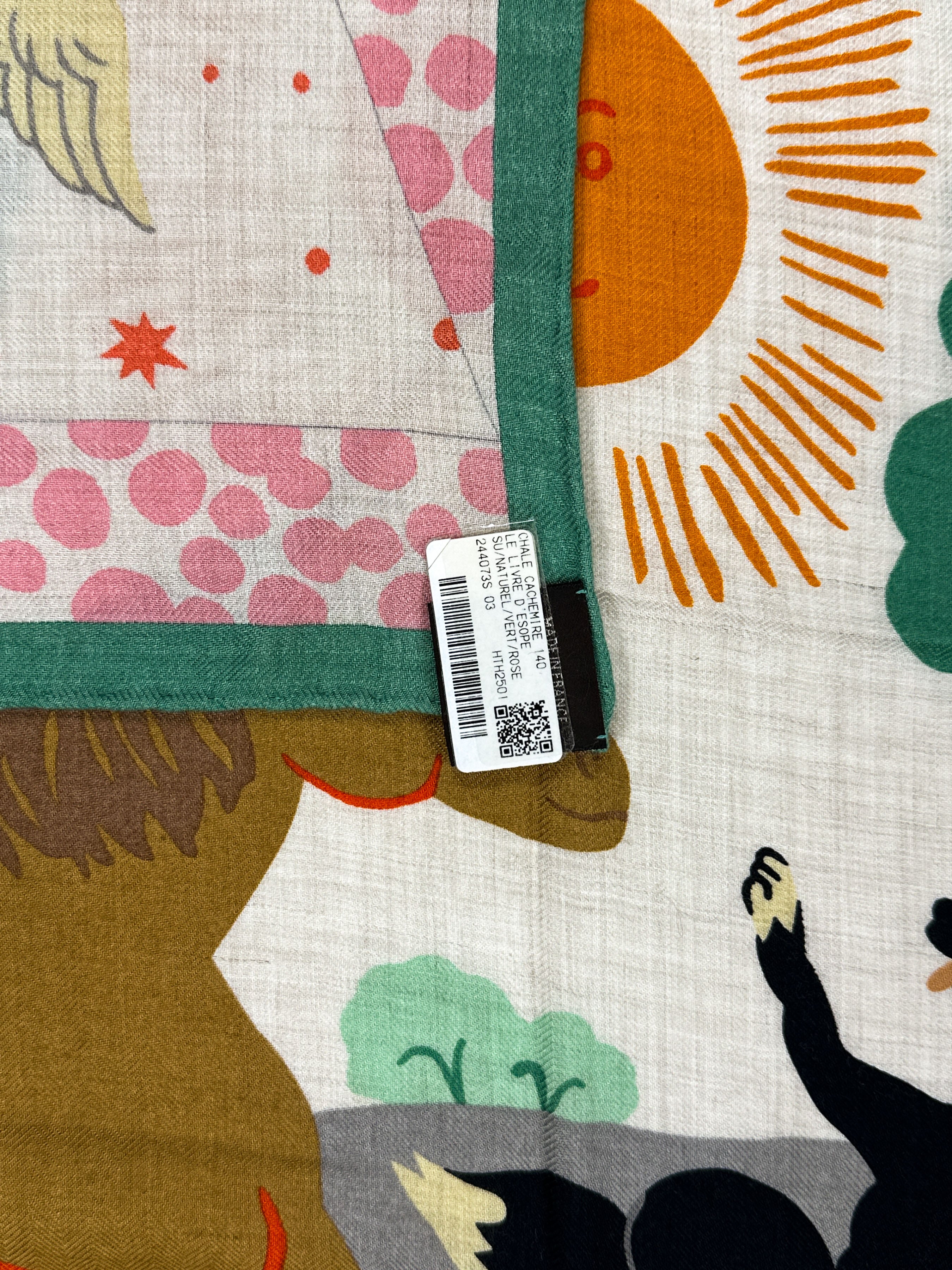 Hermès Le Livre d'Esope Cashmere Silk 140