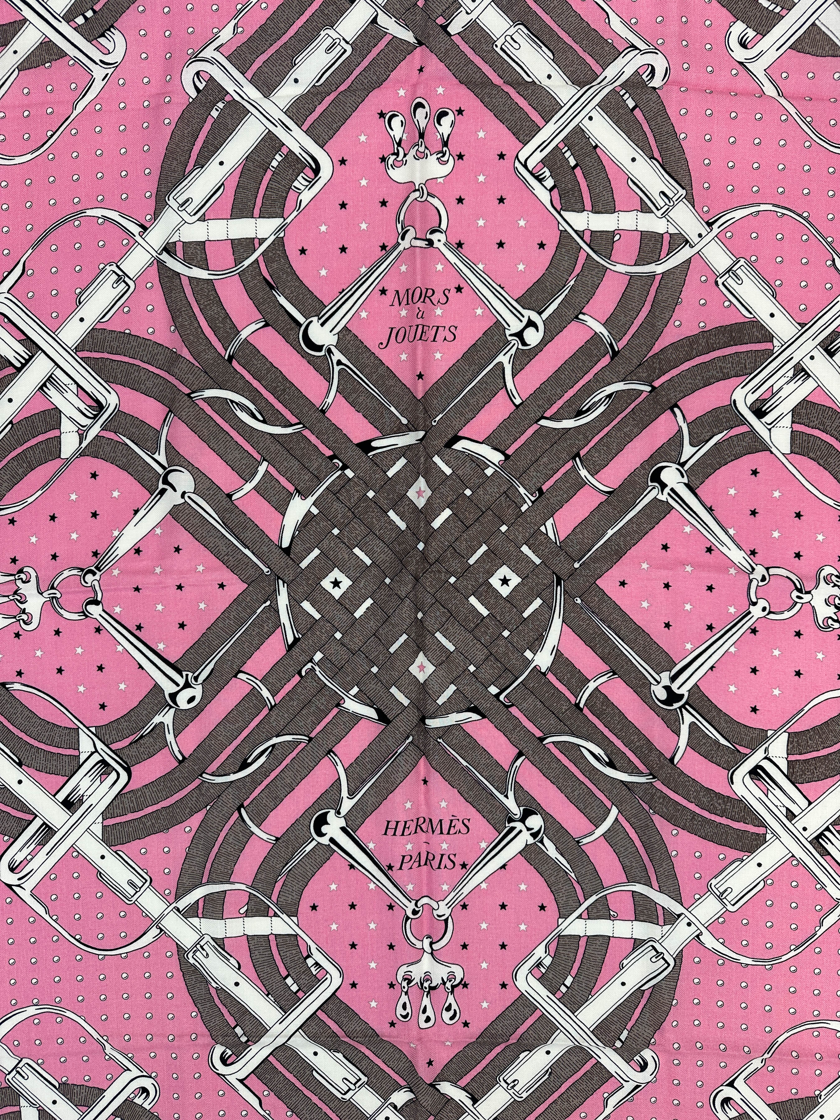 Hermès Mors à Jouets Bandana Cashmere Silk 140