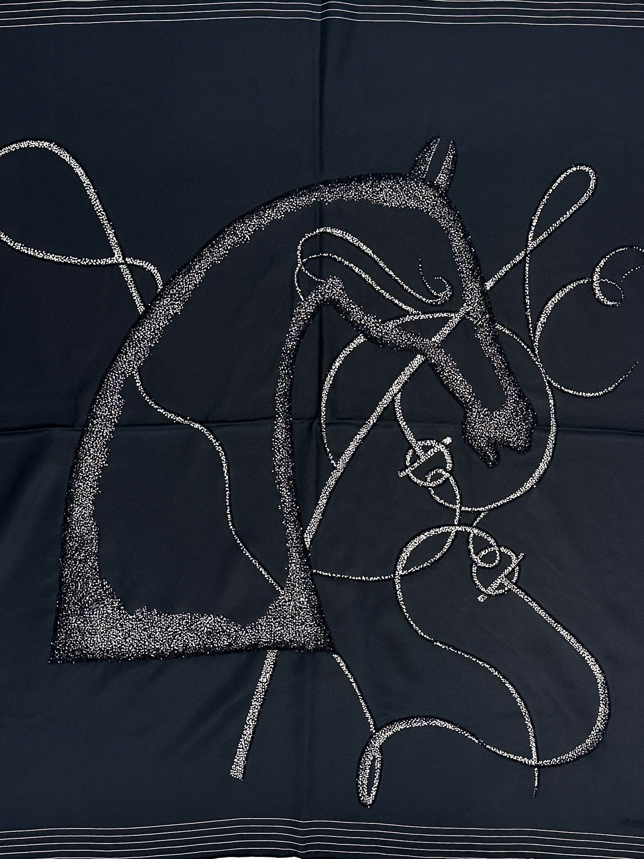 Hermès Cheval de Nuit Exceptional Beaded 90