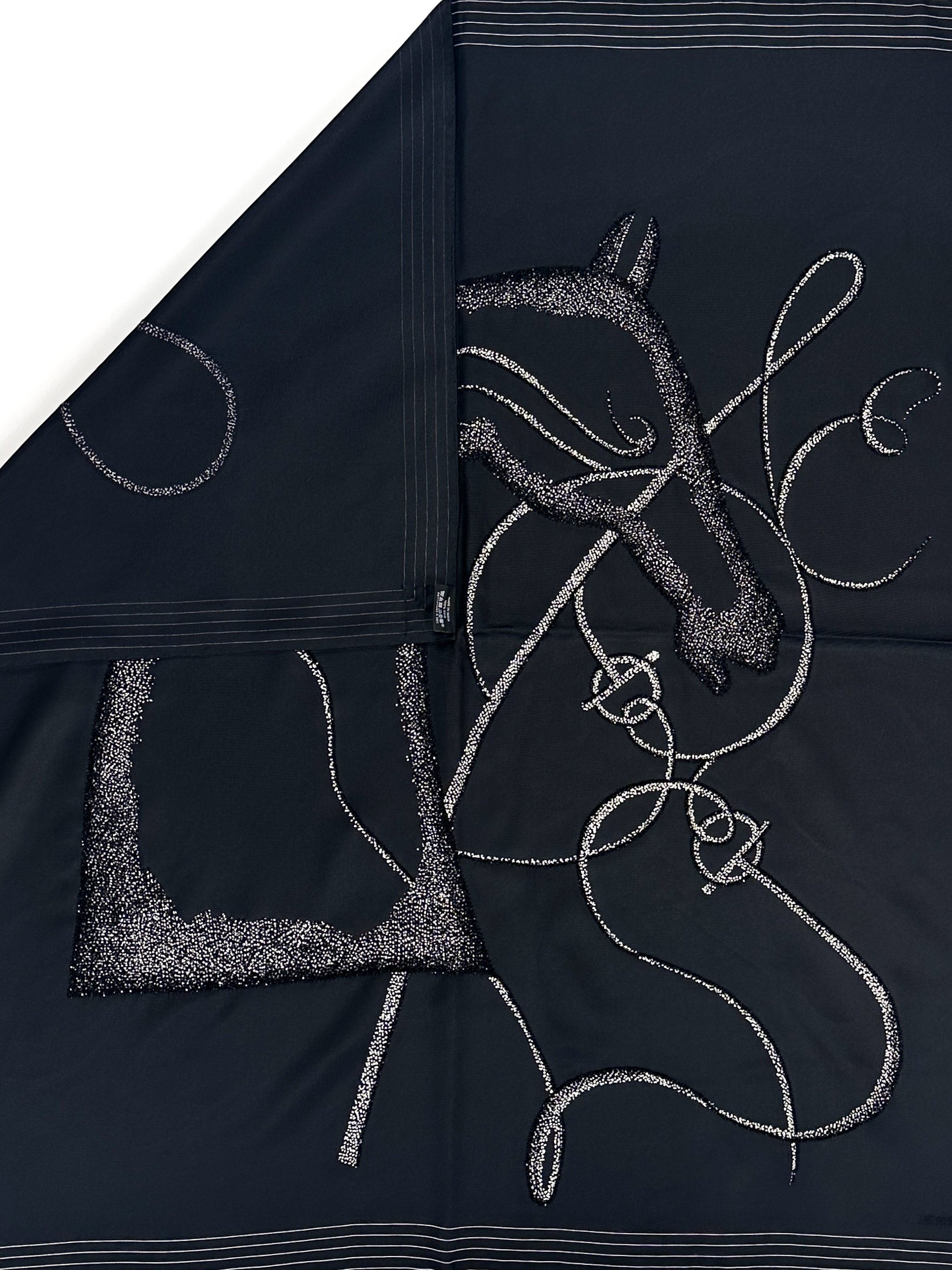 Hermès Cheval de Nuit Exceptional Beaded 90