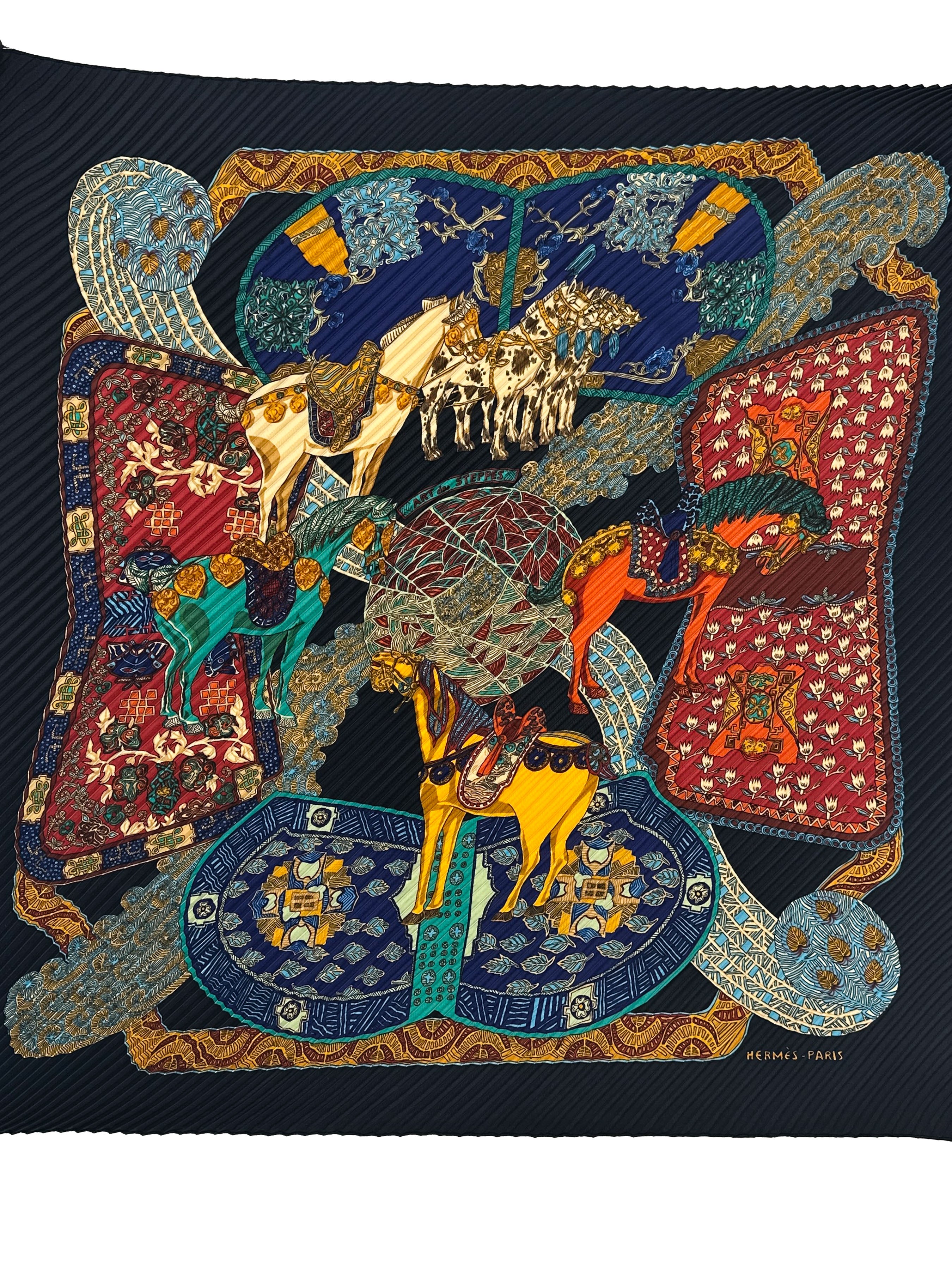 Hermès Art Des Steppes Plissé 90