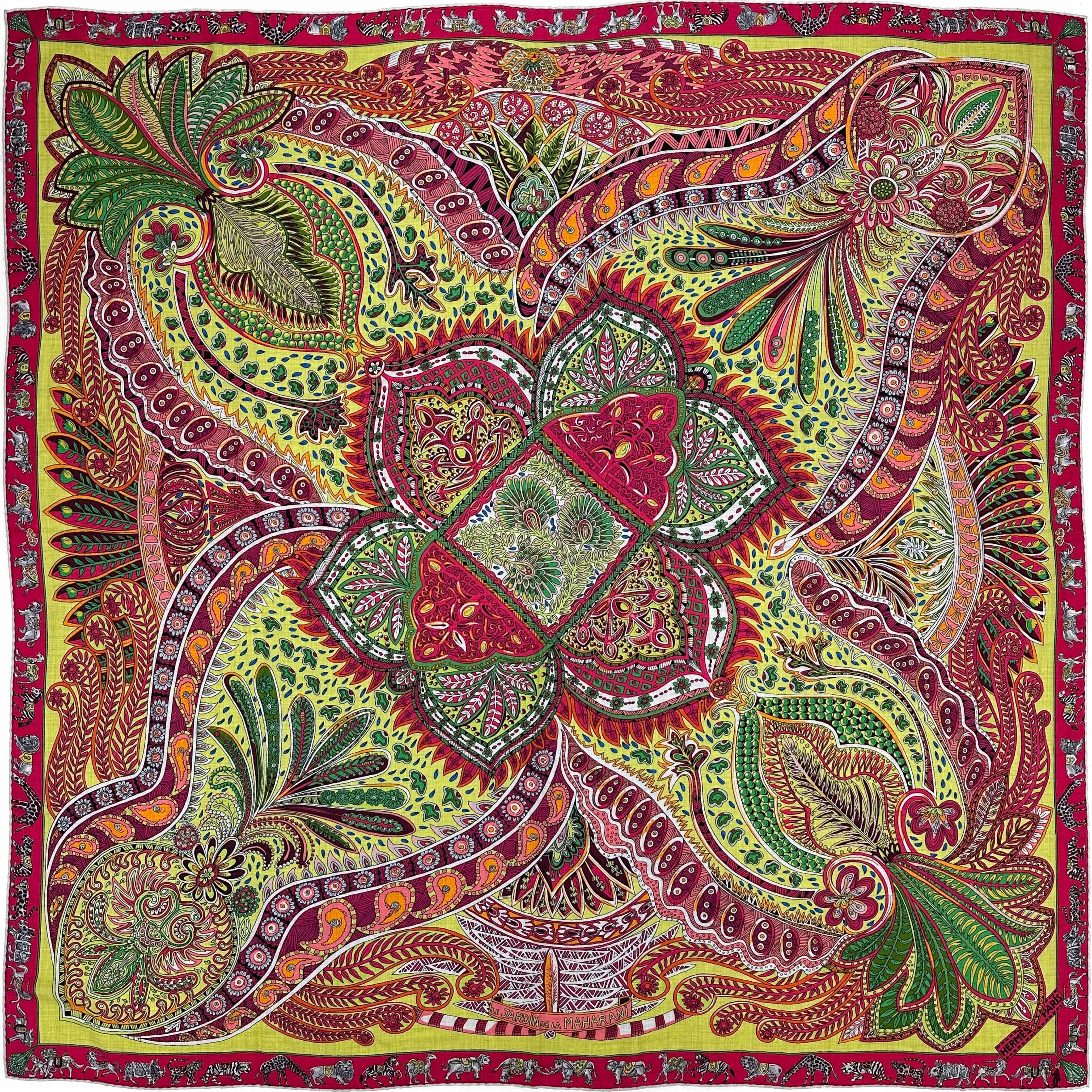 Hermès Le Jardin de Maharani Cashmere Silk 140