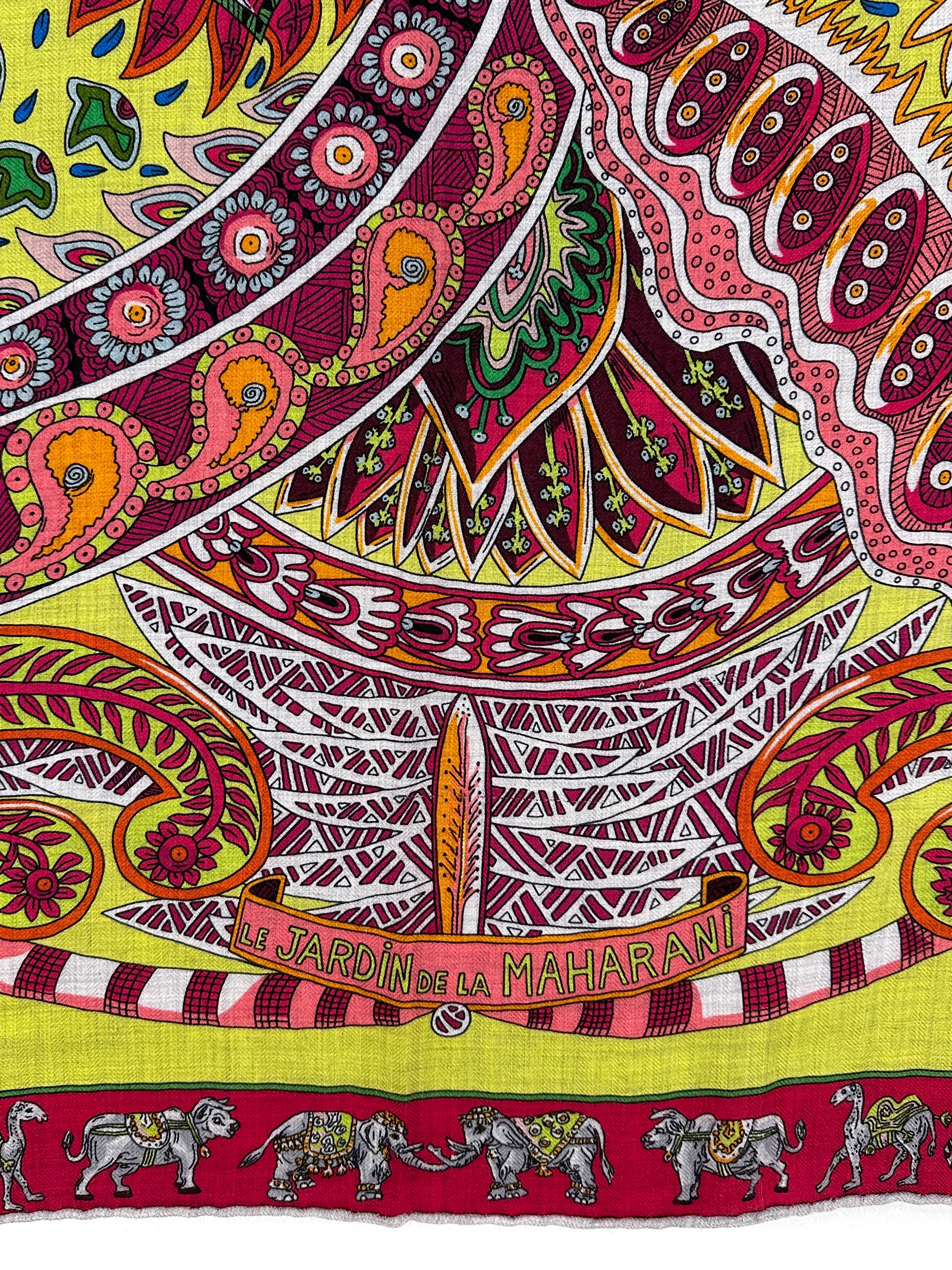 Hermès Le Jardin de Maharani Cashmere Silk 140