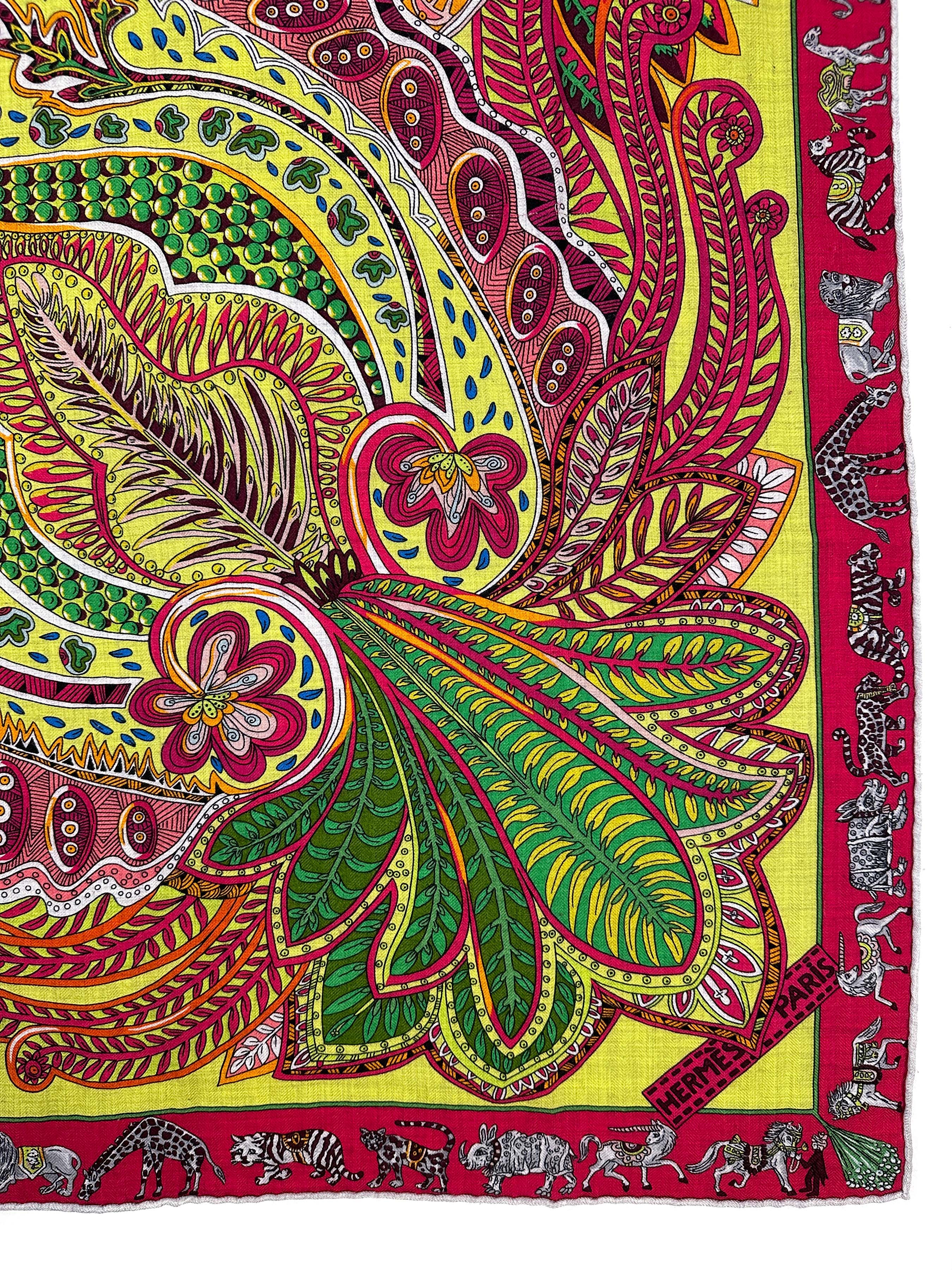 Hermès Le Jardin de Maharani Cashmere Silk 140