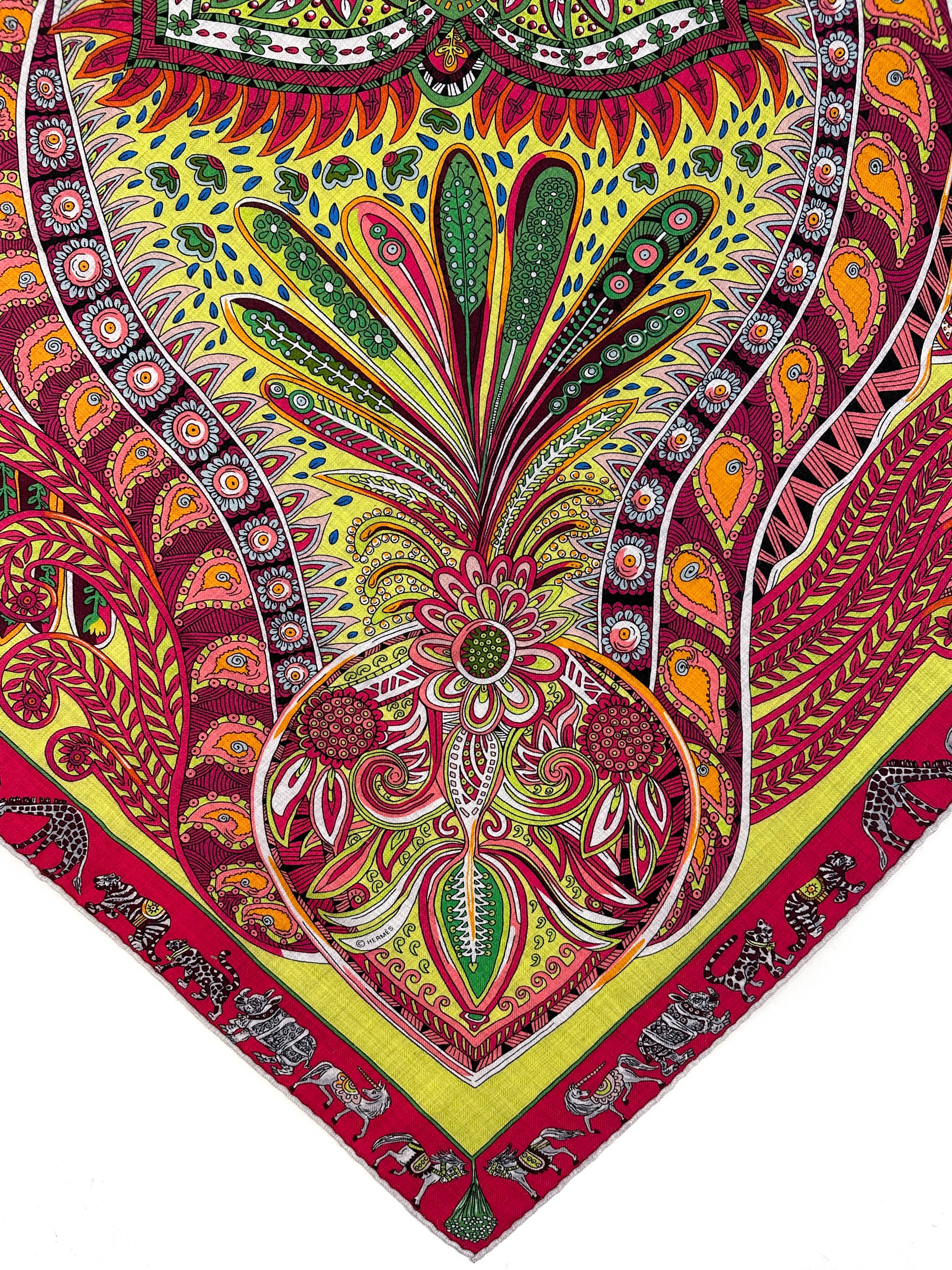 Hermès Le Jardin de Maharani Cashmere Silk 140