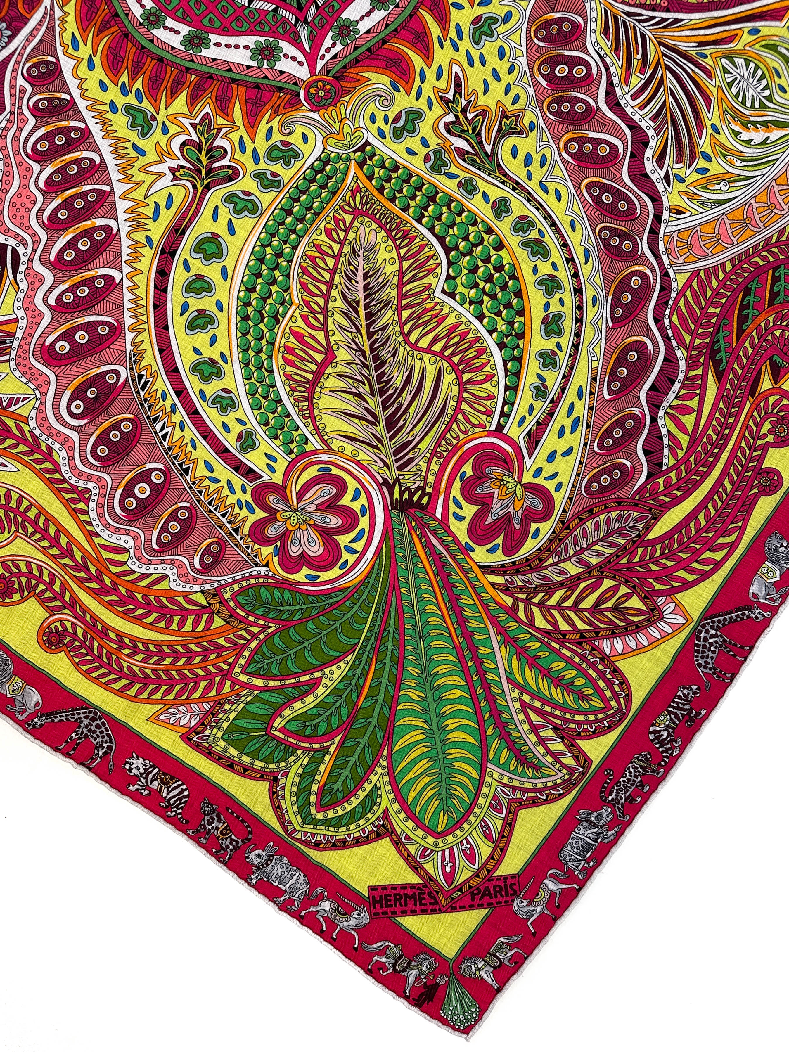 Hermès Le Jardin de Maharani Cashmere Silk 140