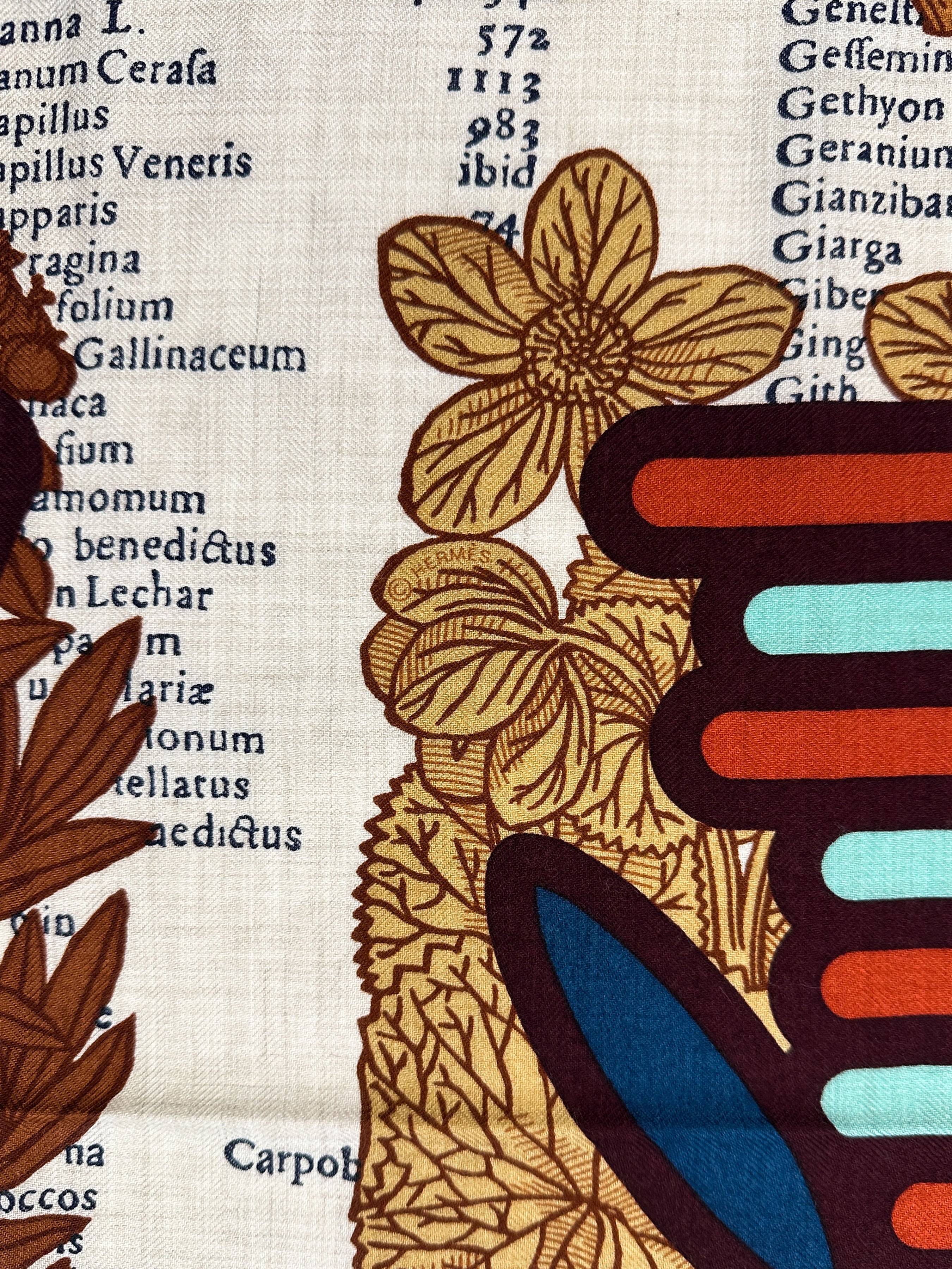 Hermès Botanica Grafica Cashmere Silk 140