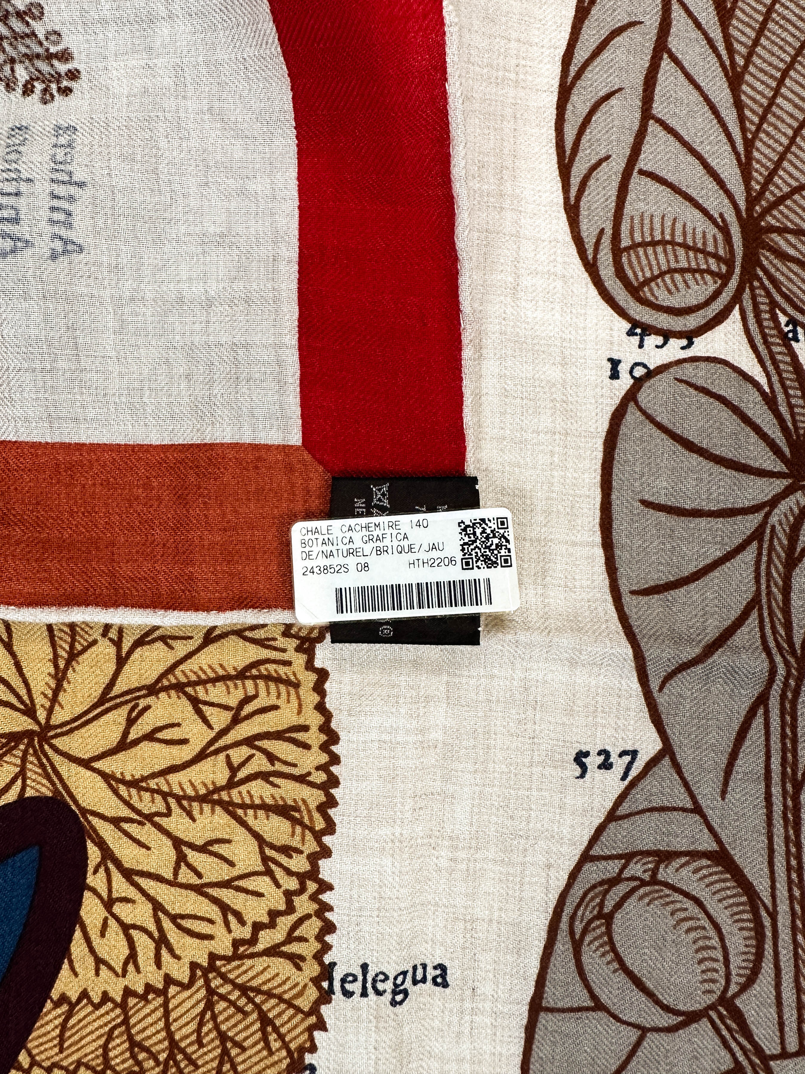 Hermès Botanica Grafica Cashmere Silk 140