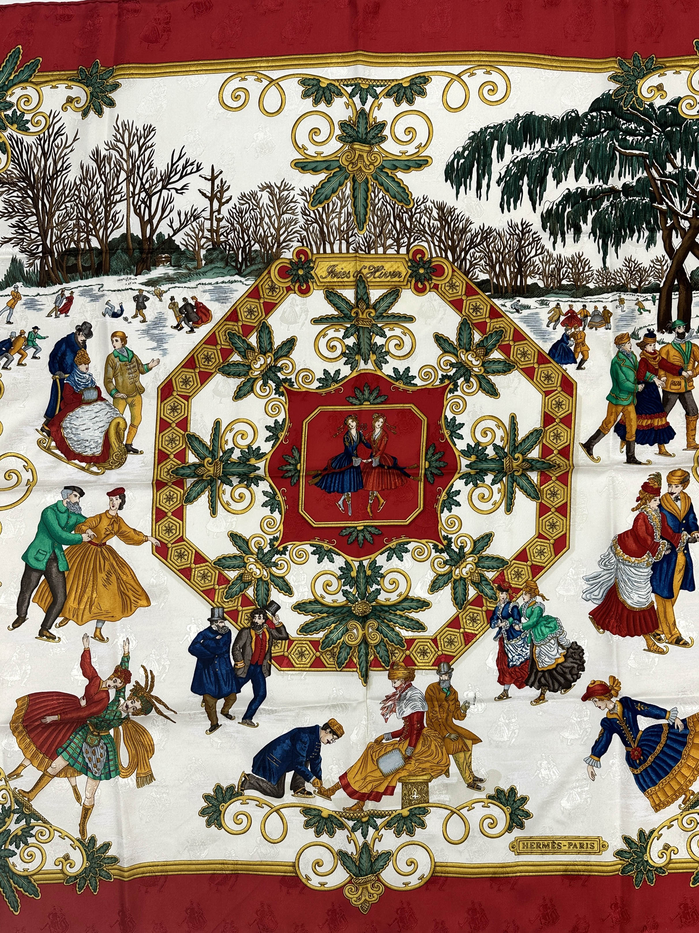 Hermès Joies d'Hiver Jacquard 90