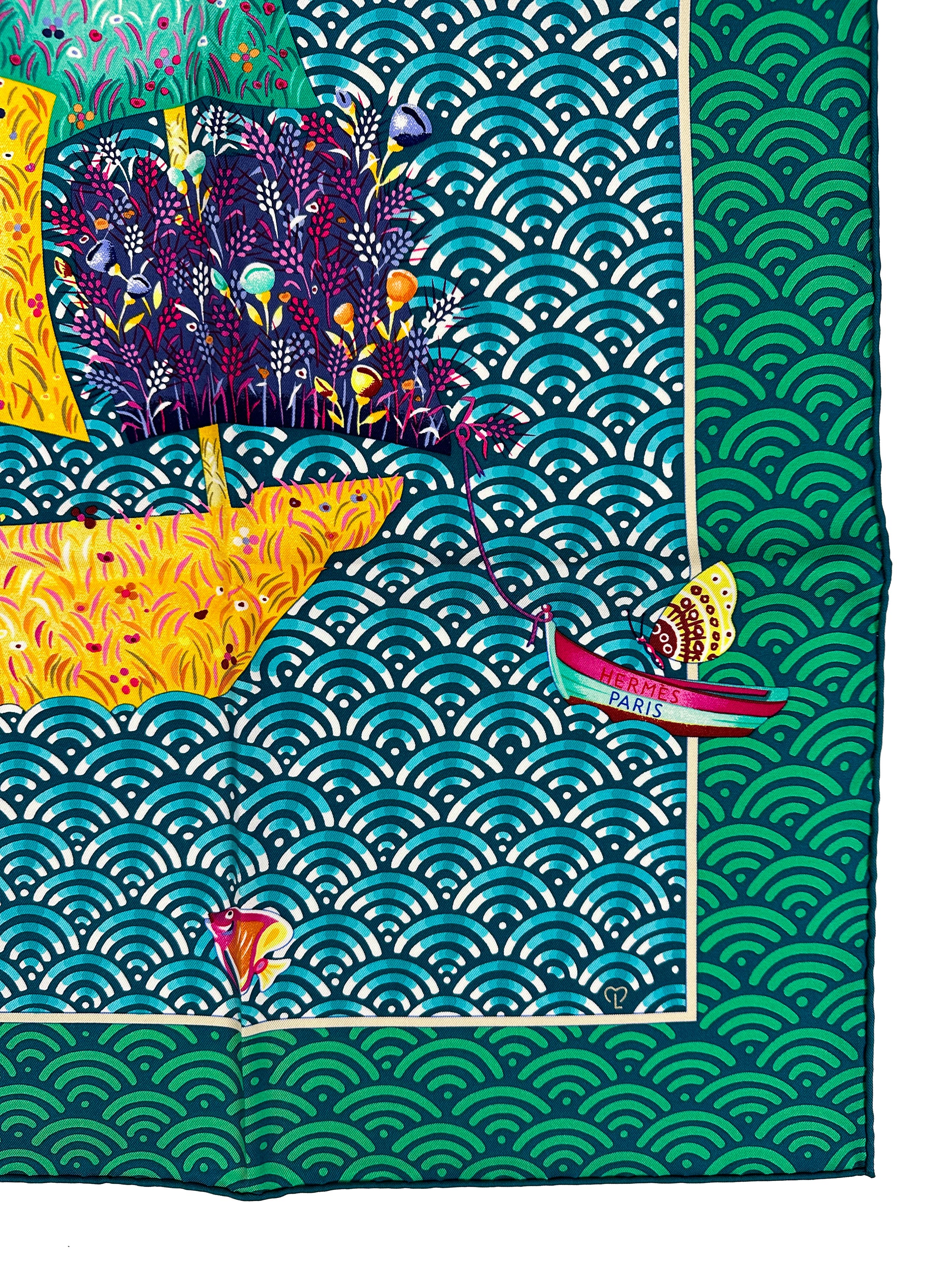 Hermès Bateau Fleuri 90