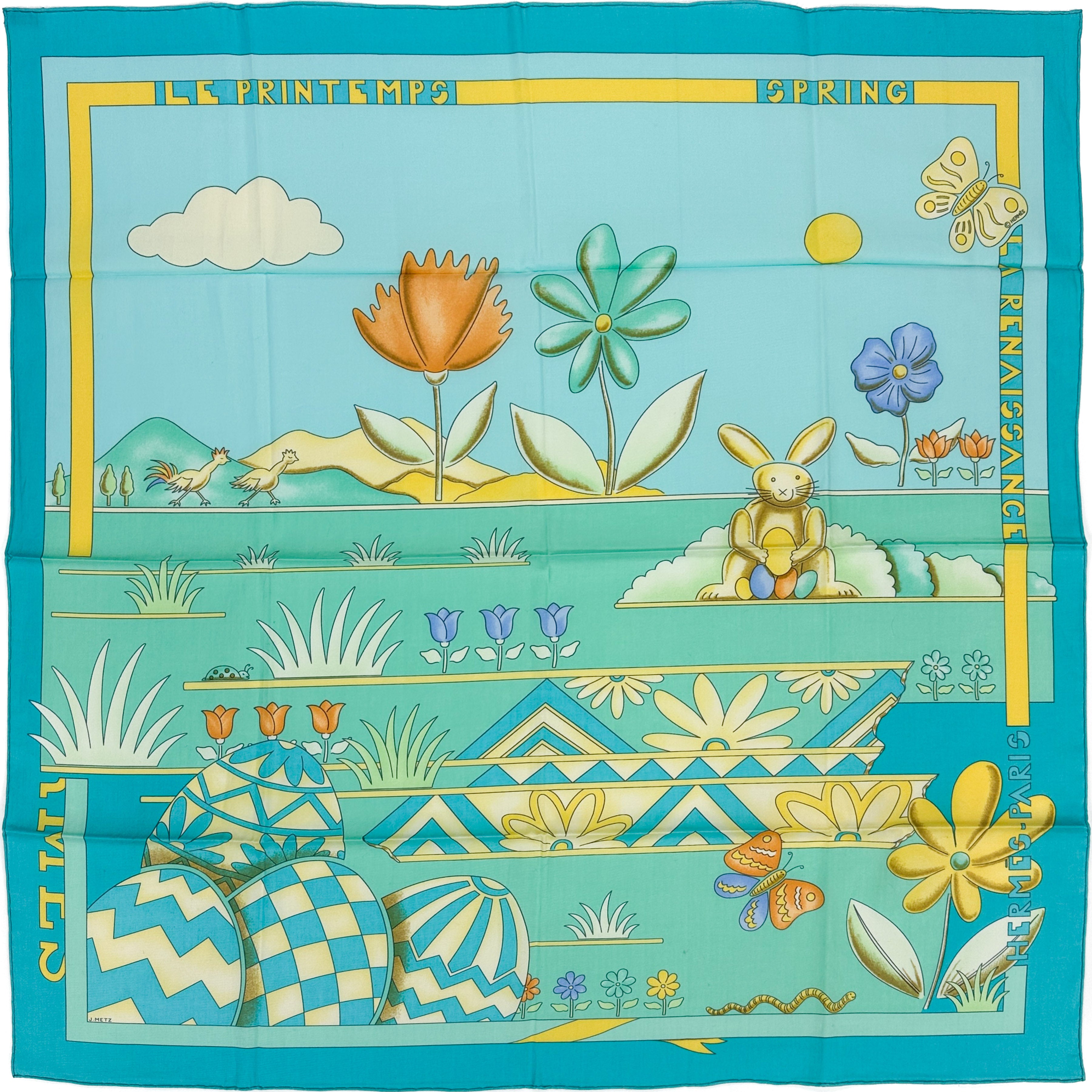 Hermès Les Printemps Cotton 70