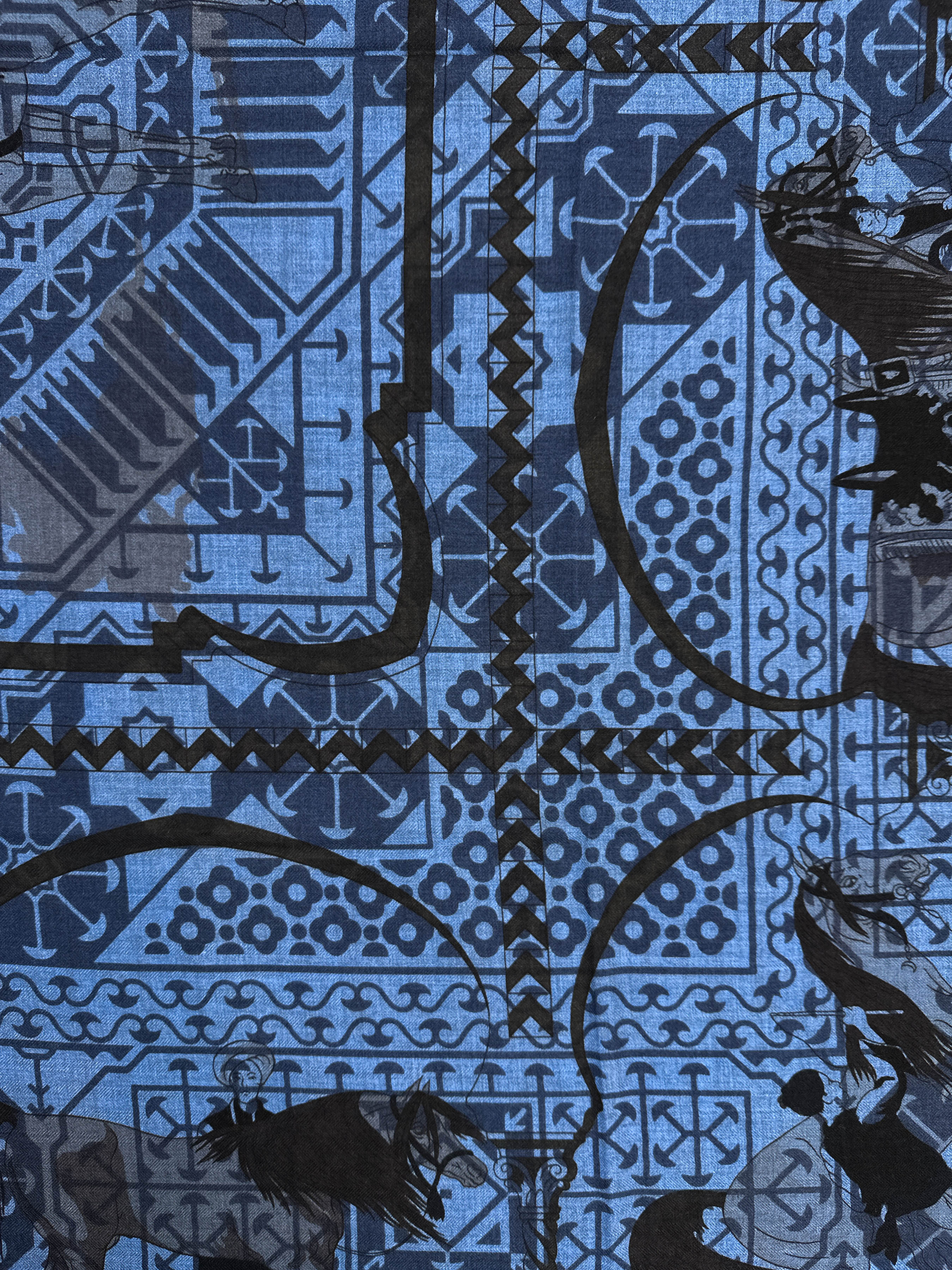 Hermès Imprimeur Fou Charabia Cashmere Silk 140