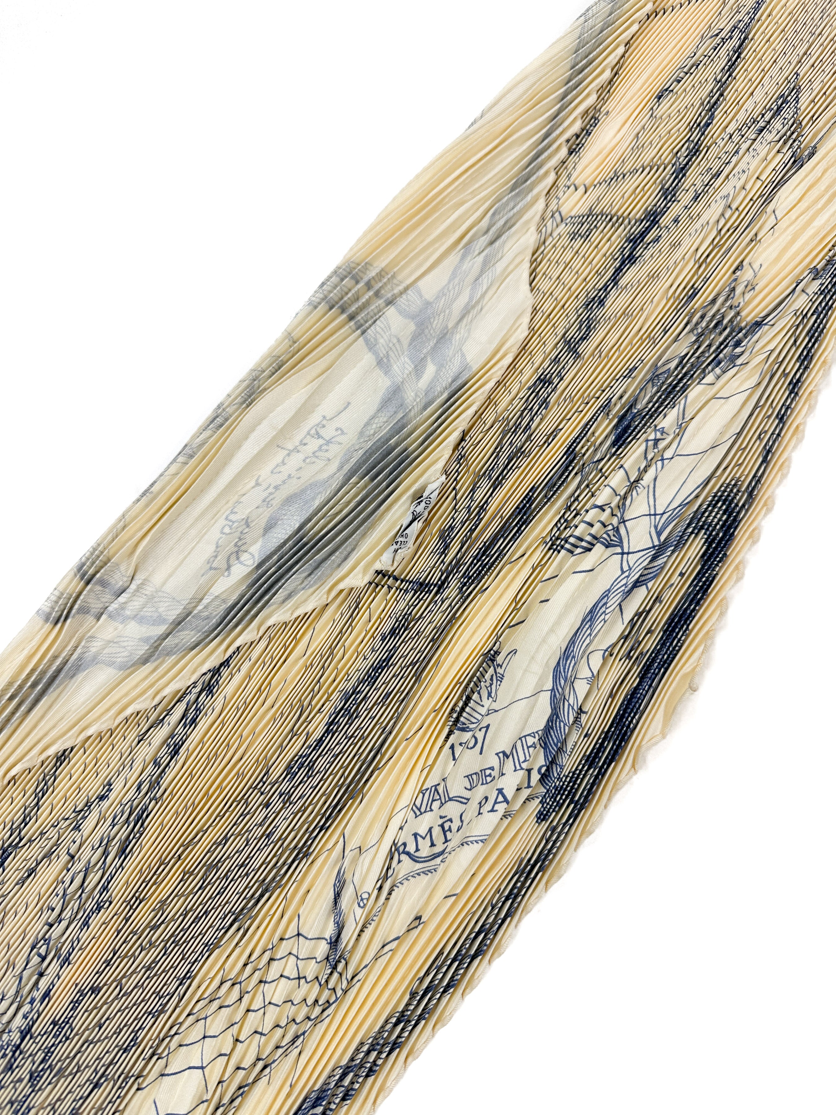 Hermès Cheval de Mer Plissé 90