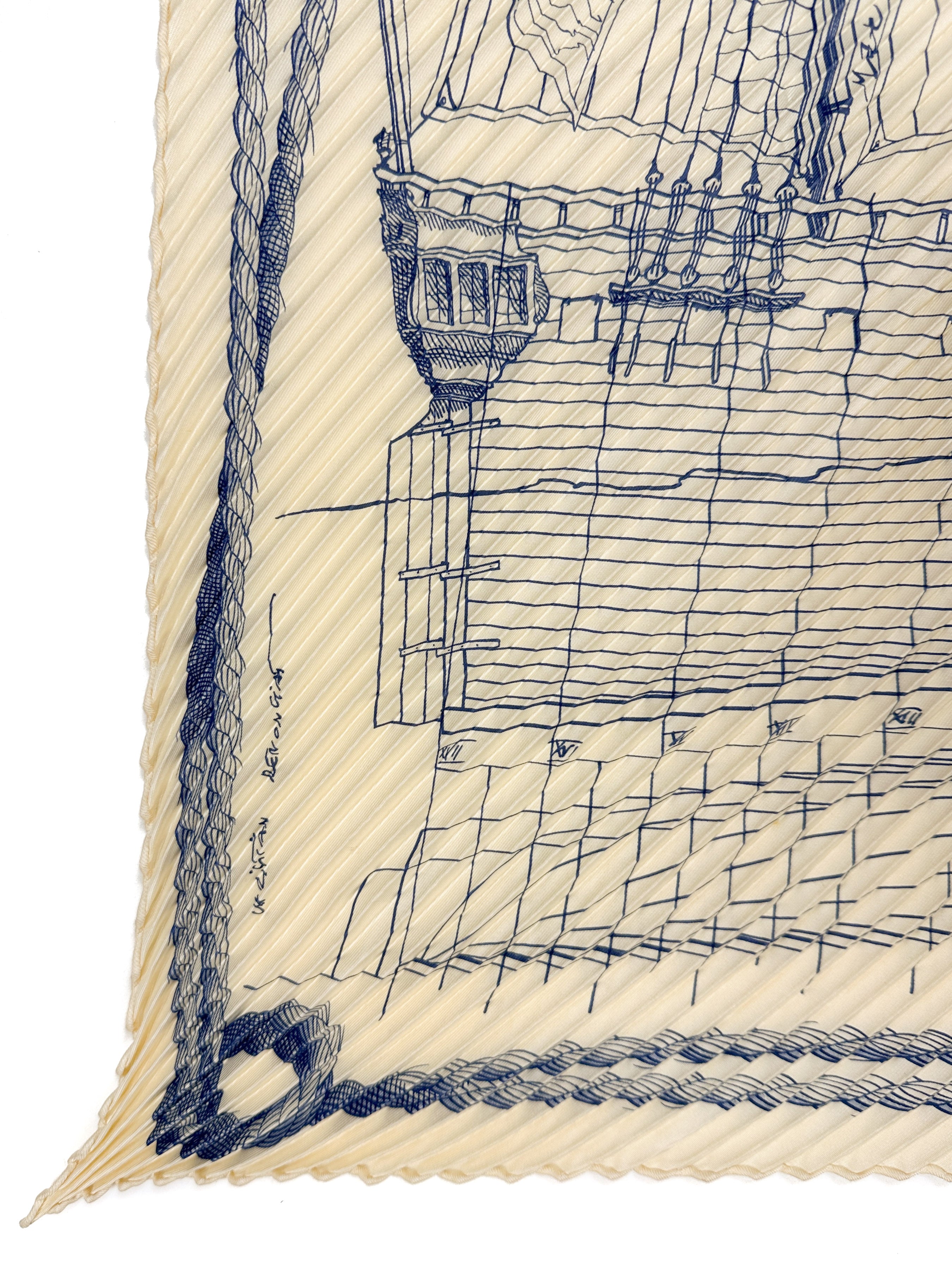 Hermès Cheval de Mer Plissé 90