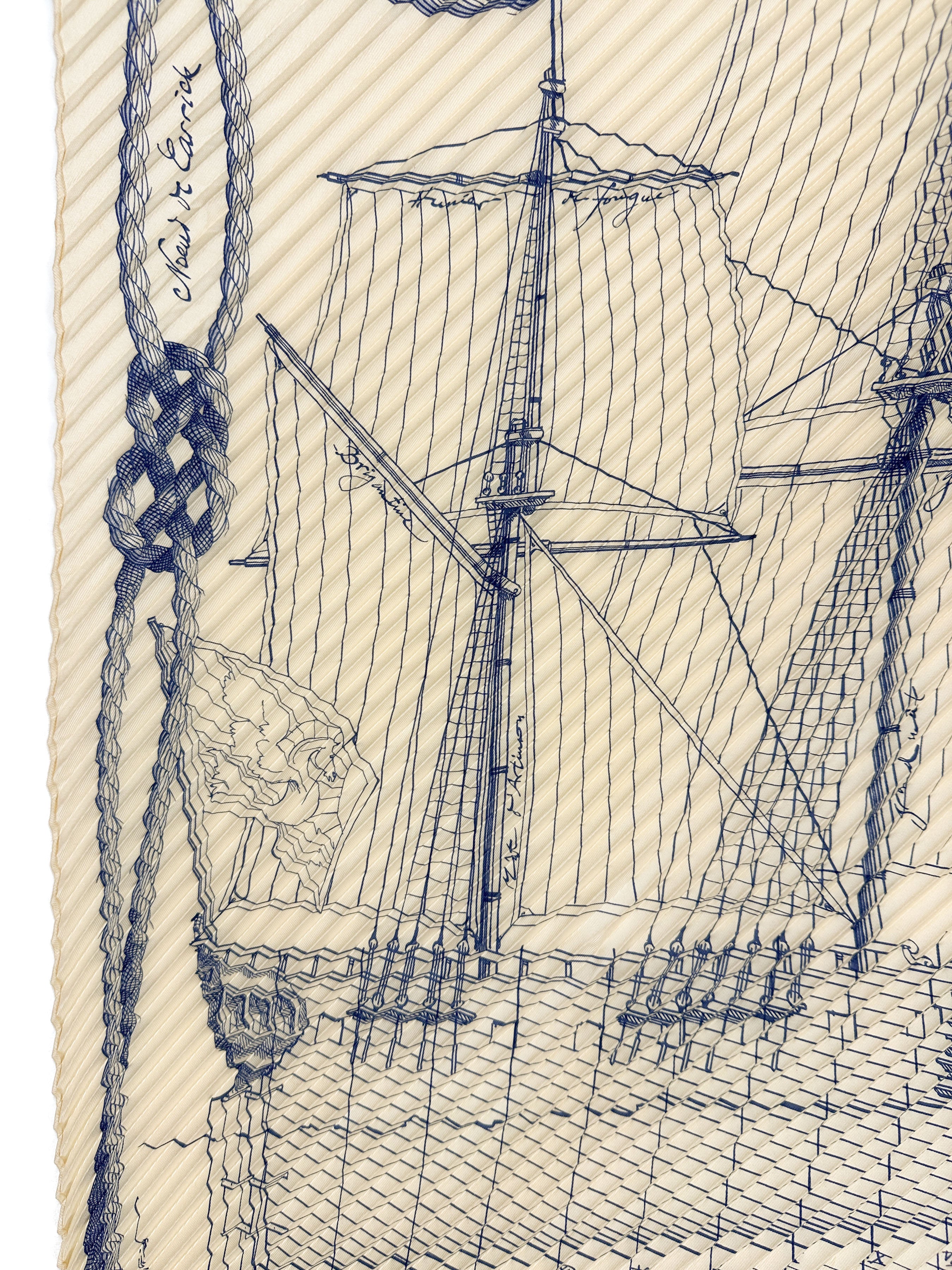 Hermès Cheval de Mer Plissé 90