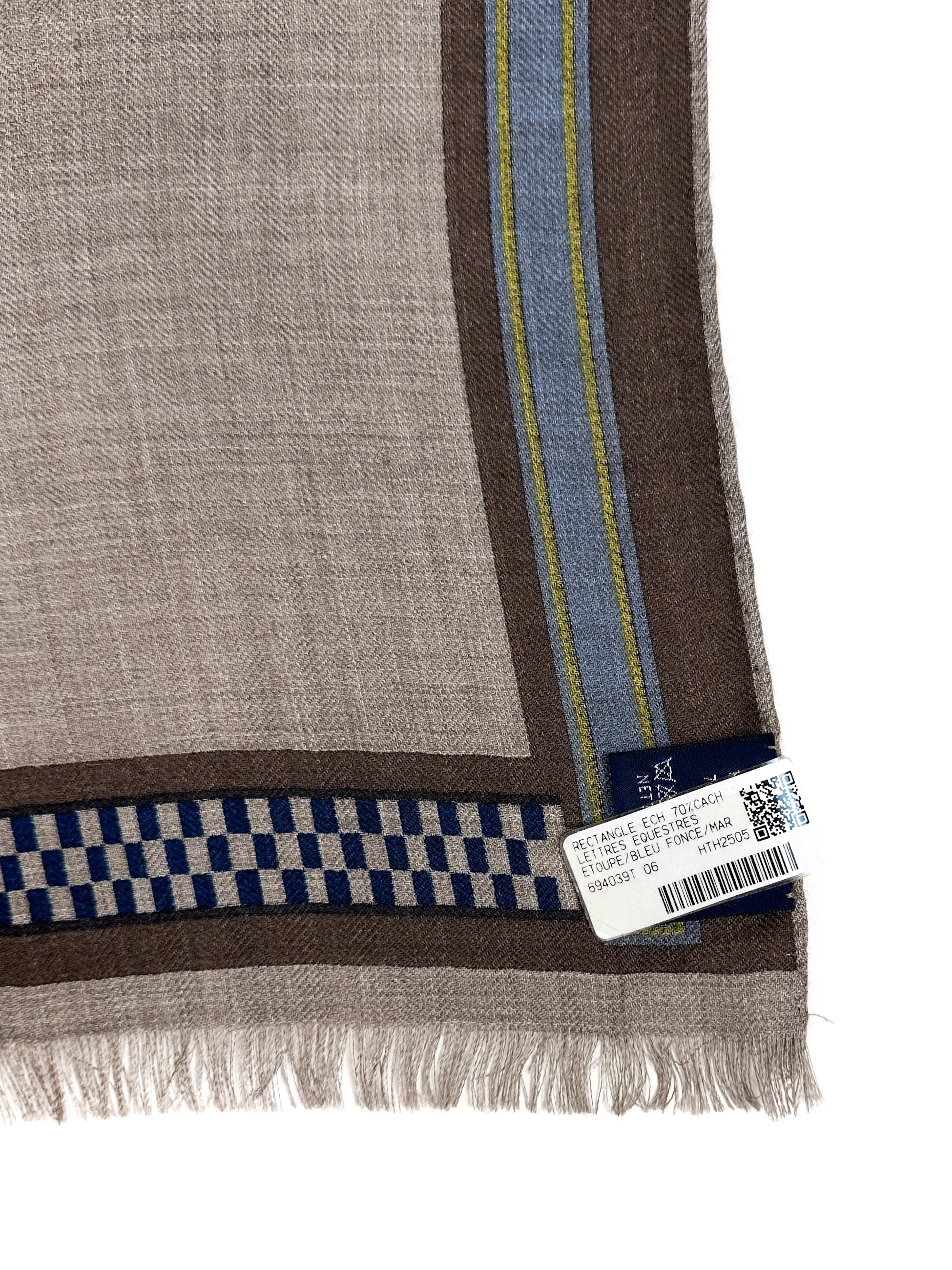Hermès Lettres Equestres Cashmere Silk Shawl