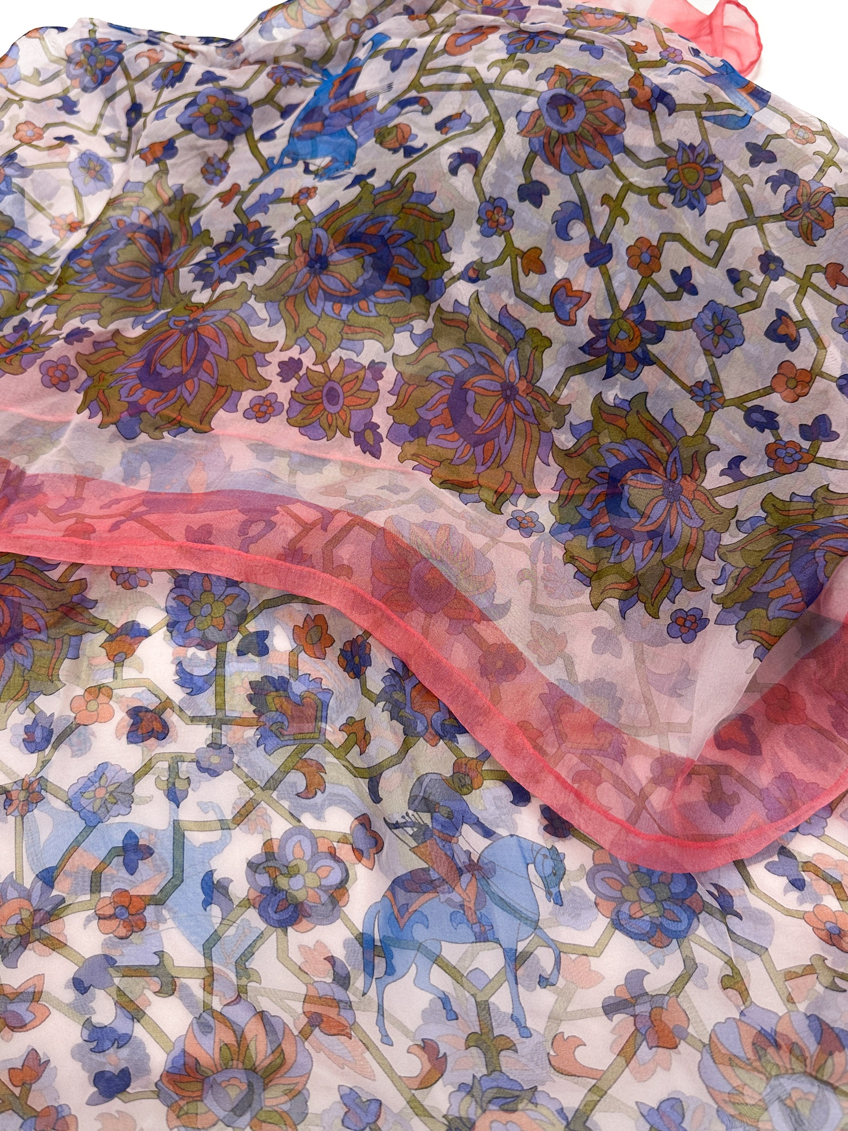 Hermès Tapis Persian Silk Mousseline Shawl