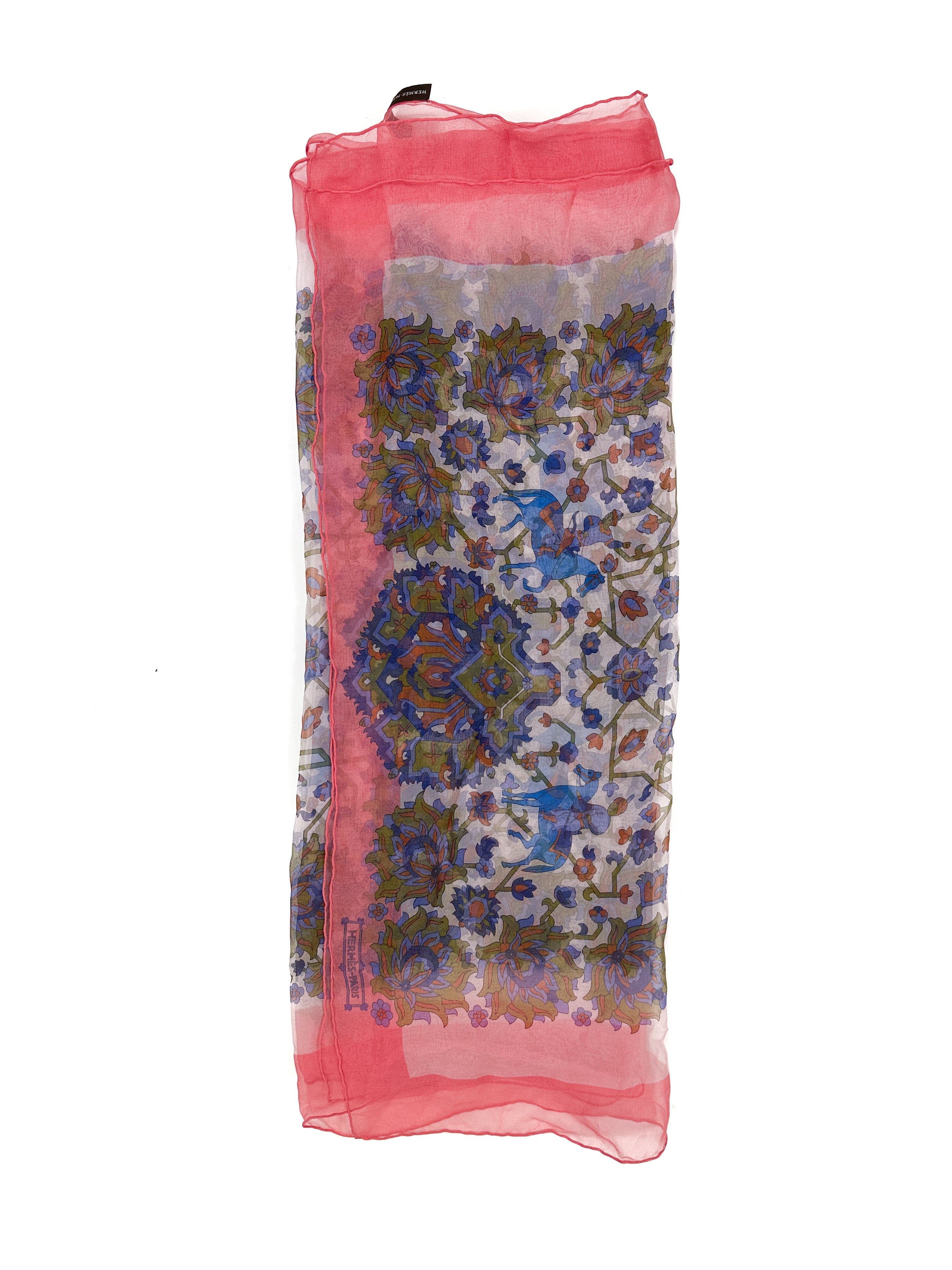 Hermès Tapis Persian Silk Mousseline Shawl