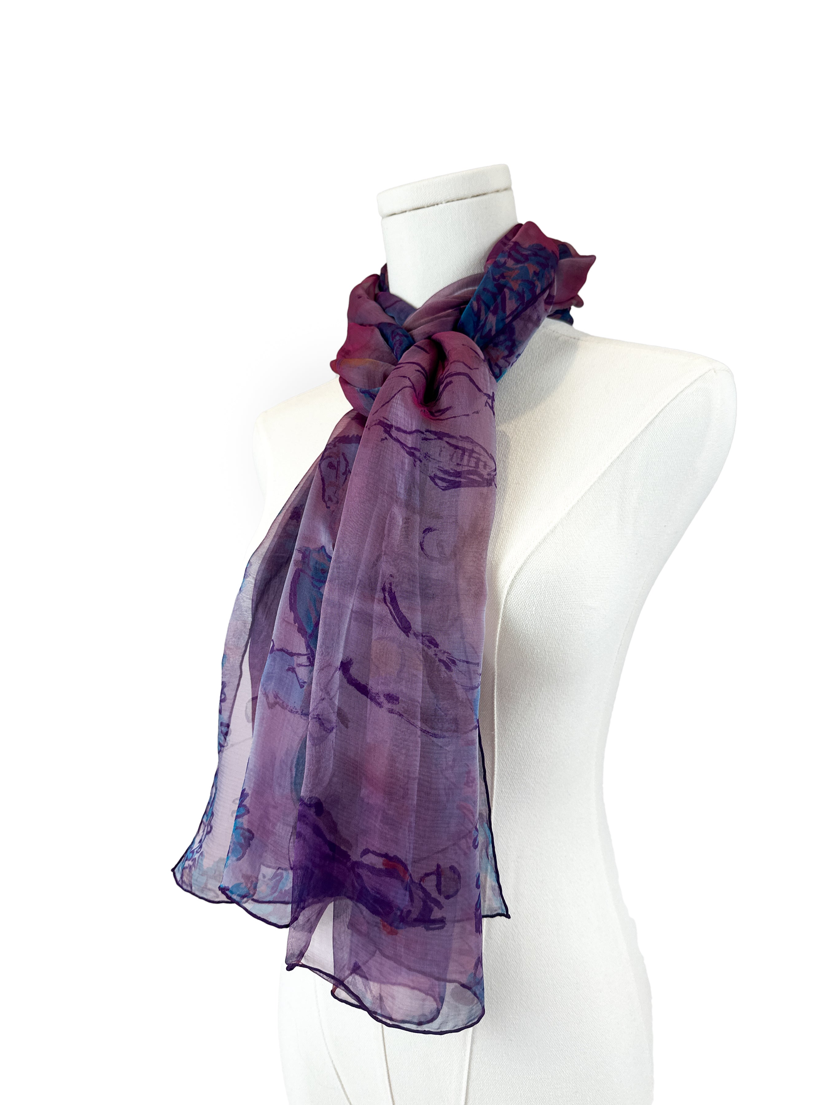 Hermès Le Grand Prix de Polo de Bagatelle Changeant Mousseline Shawl