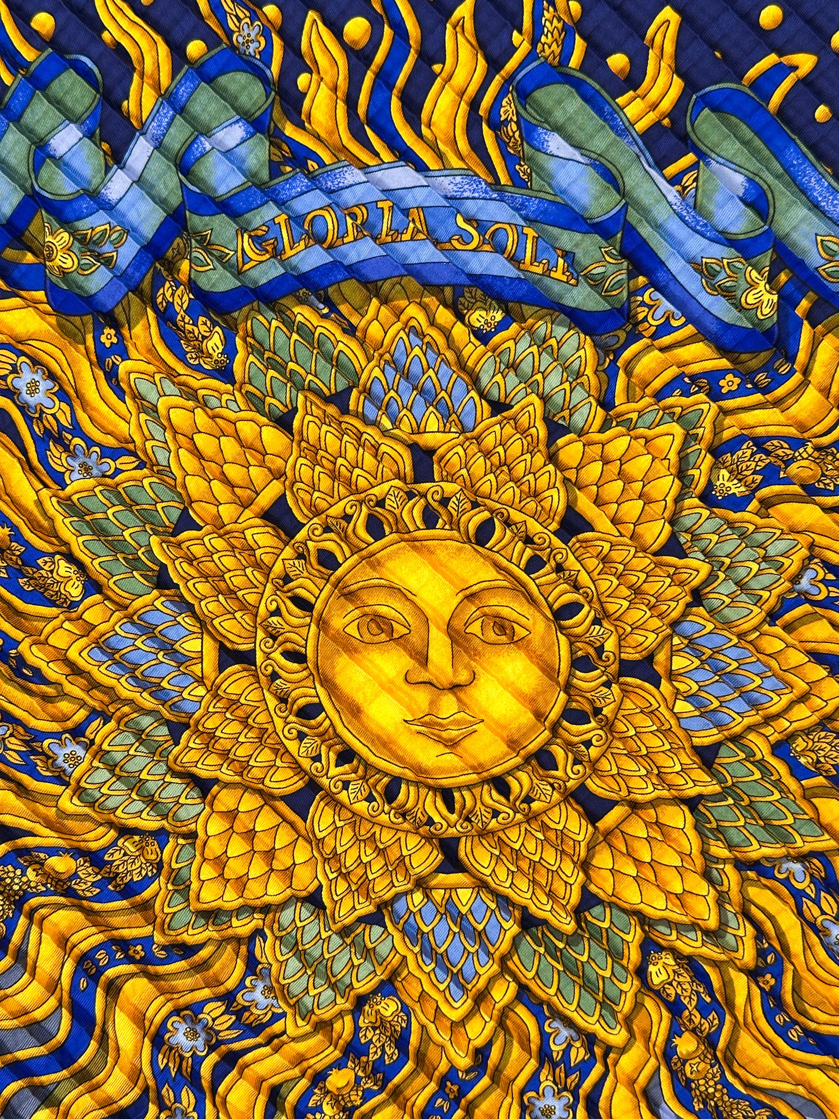 Hermès Gloria Soli Mosaic Plissé 90