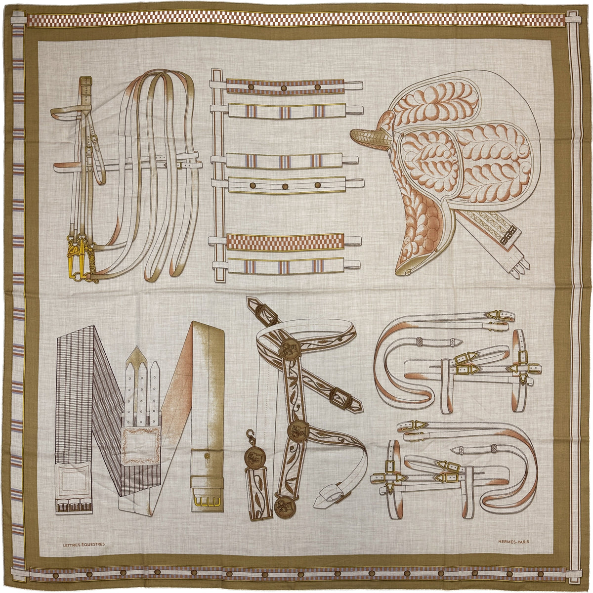 Hermès Lettres Equestres Cashmere Silk 140