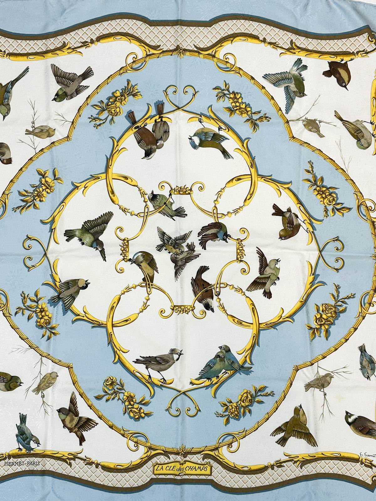 Hermès La Cle des Champs Jacquard 90