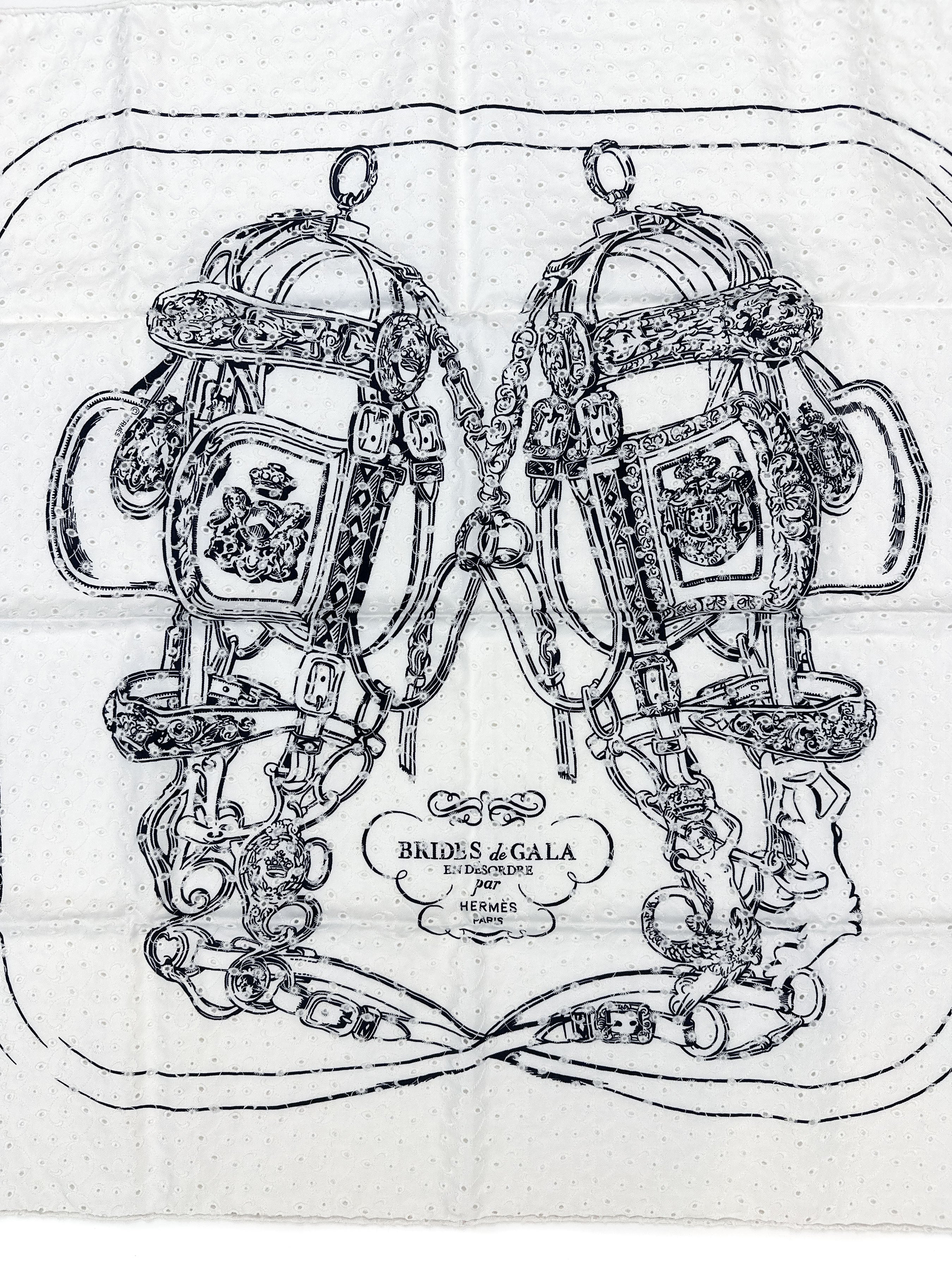 Hermès Brides de Gala Broderie Anglaise 70