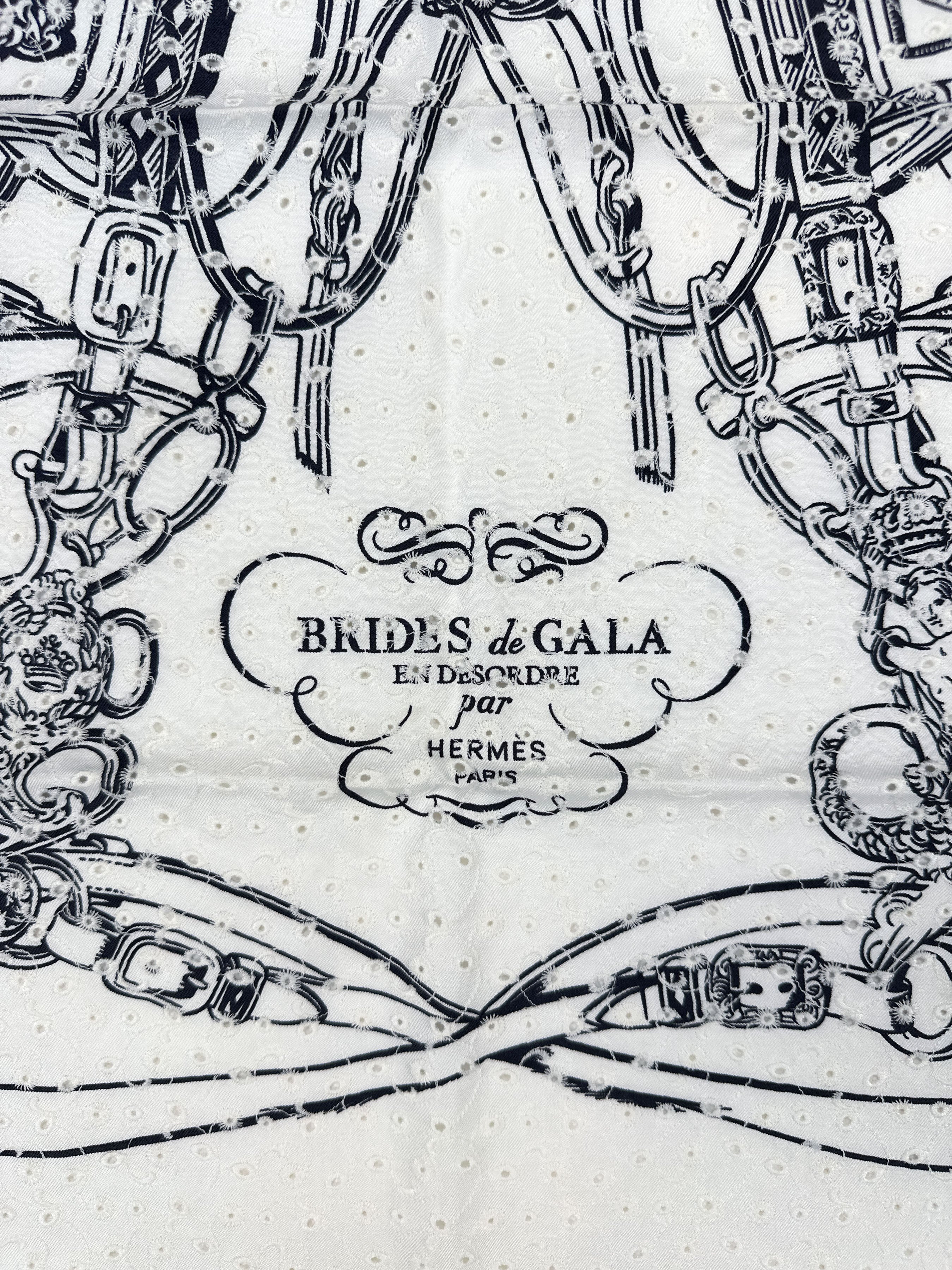 Hermès Brides de Gala Broderie Anglaise 70