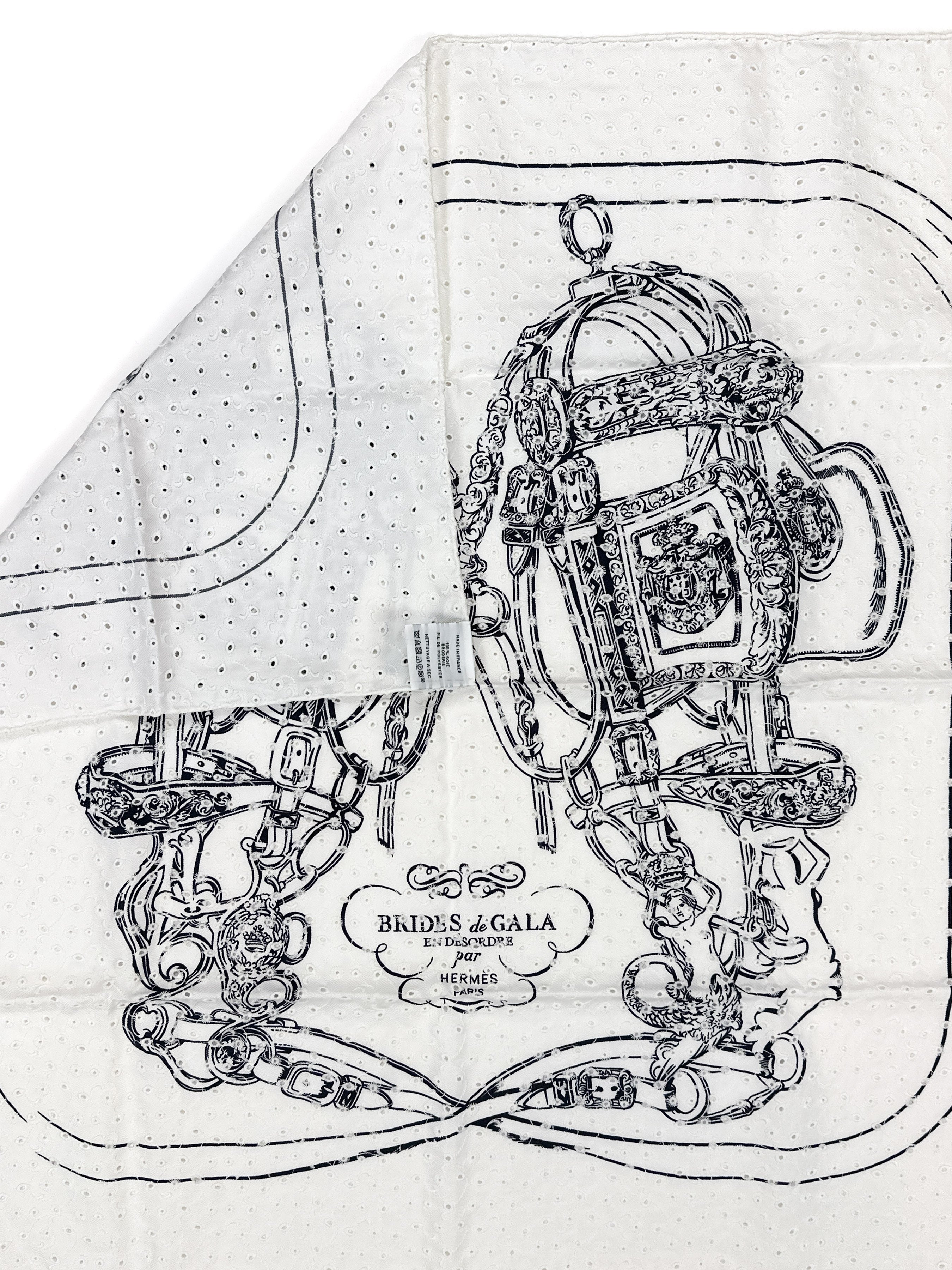 Hermès Brides de Gala Broderie Anglaise 70