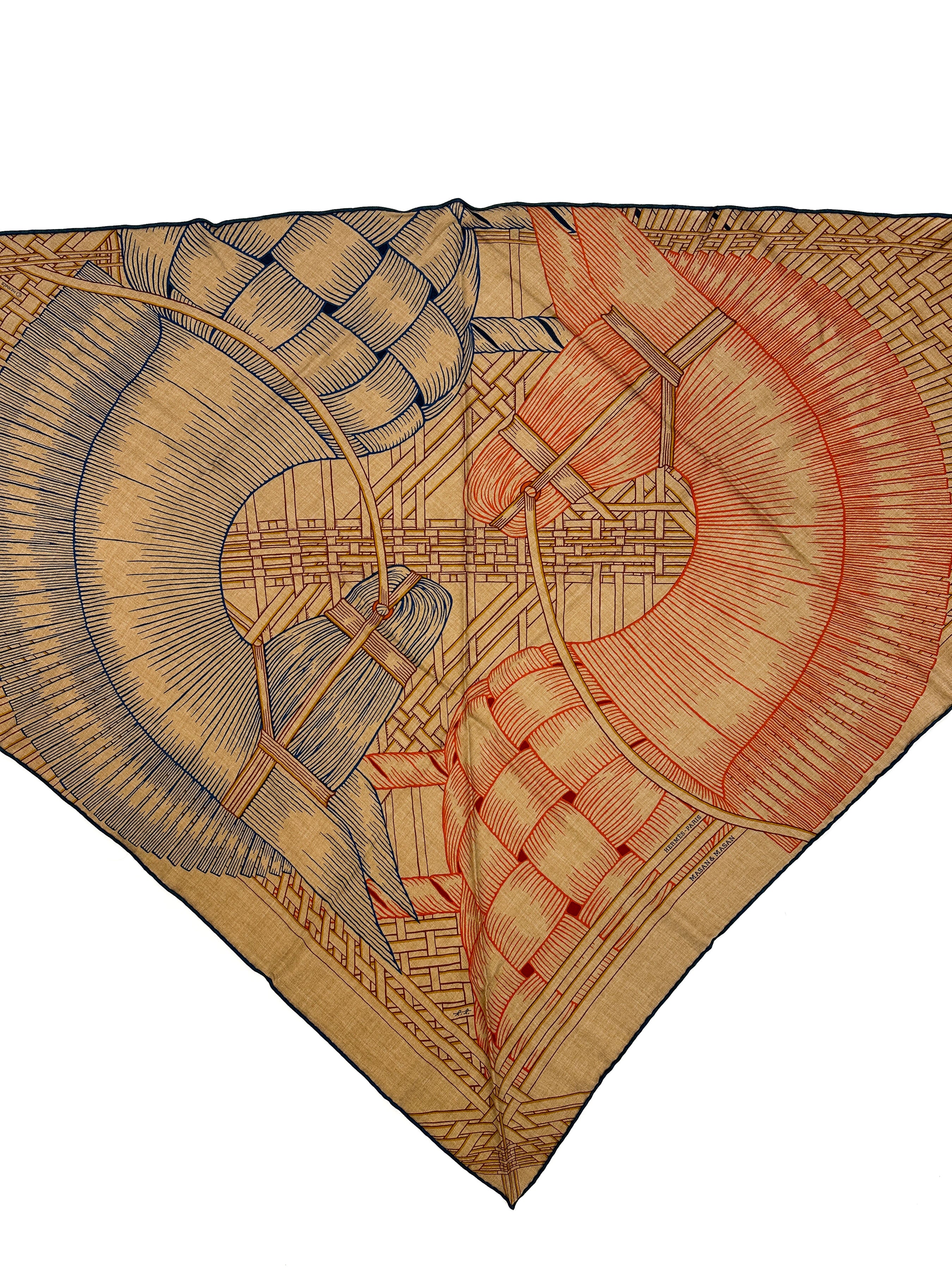 Hermès Masan & Masan Cashmere Silk Giant Triangle