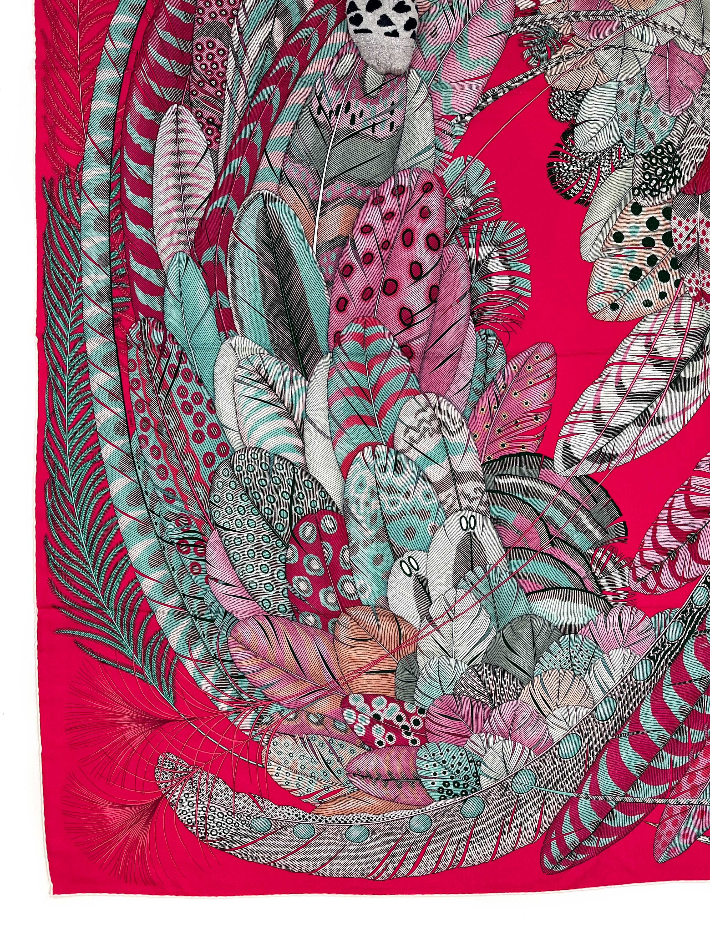 Hermès Plumes en Fete Cashmere Silk 140