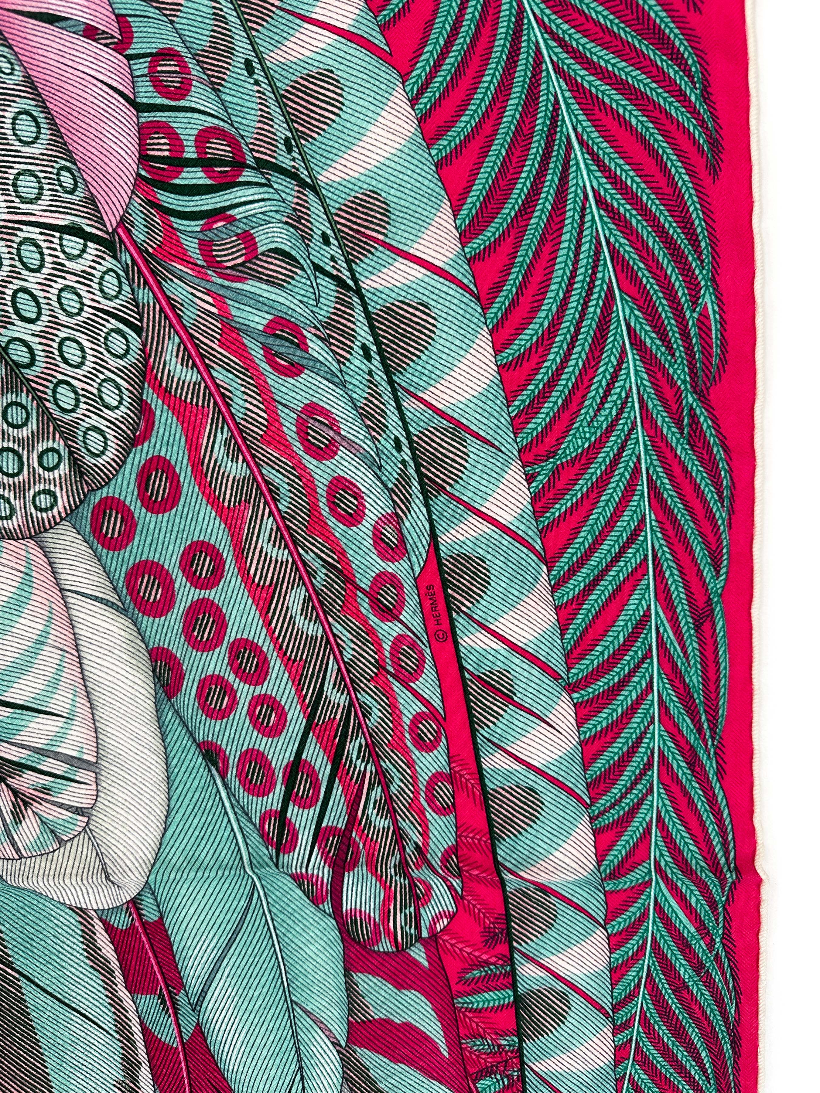 Hermès Plumes en Fete Cashmere Silk 140
