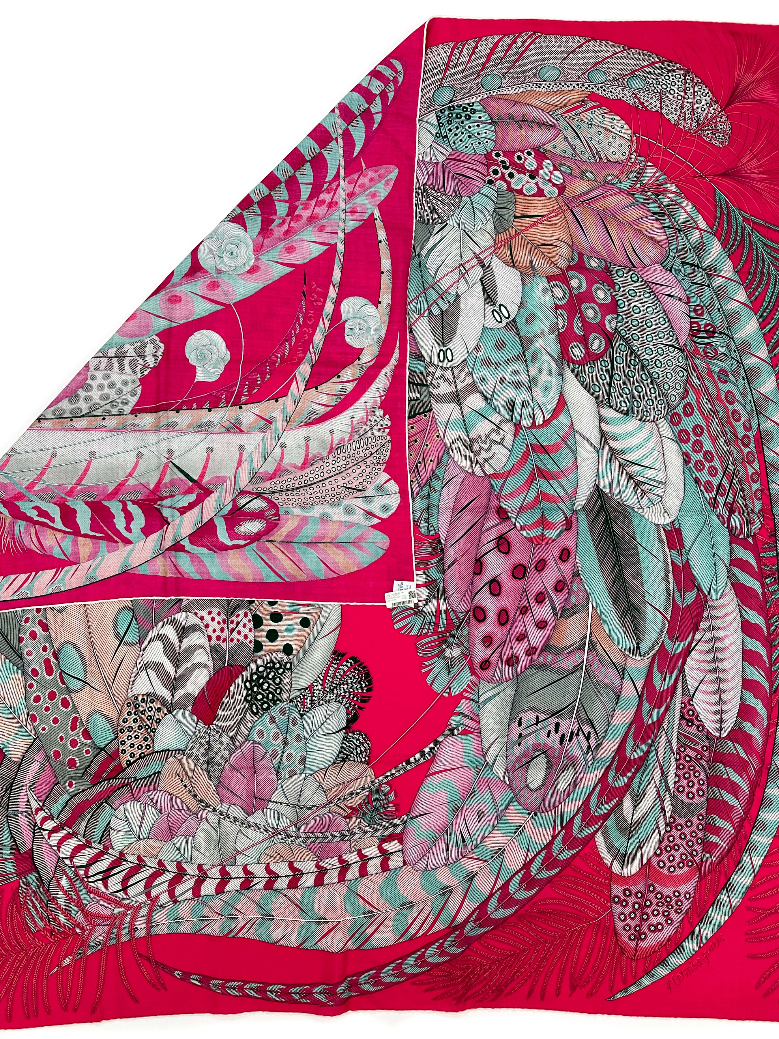 Hermès Plumes en Fete Cashmere Silk 140