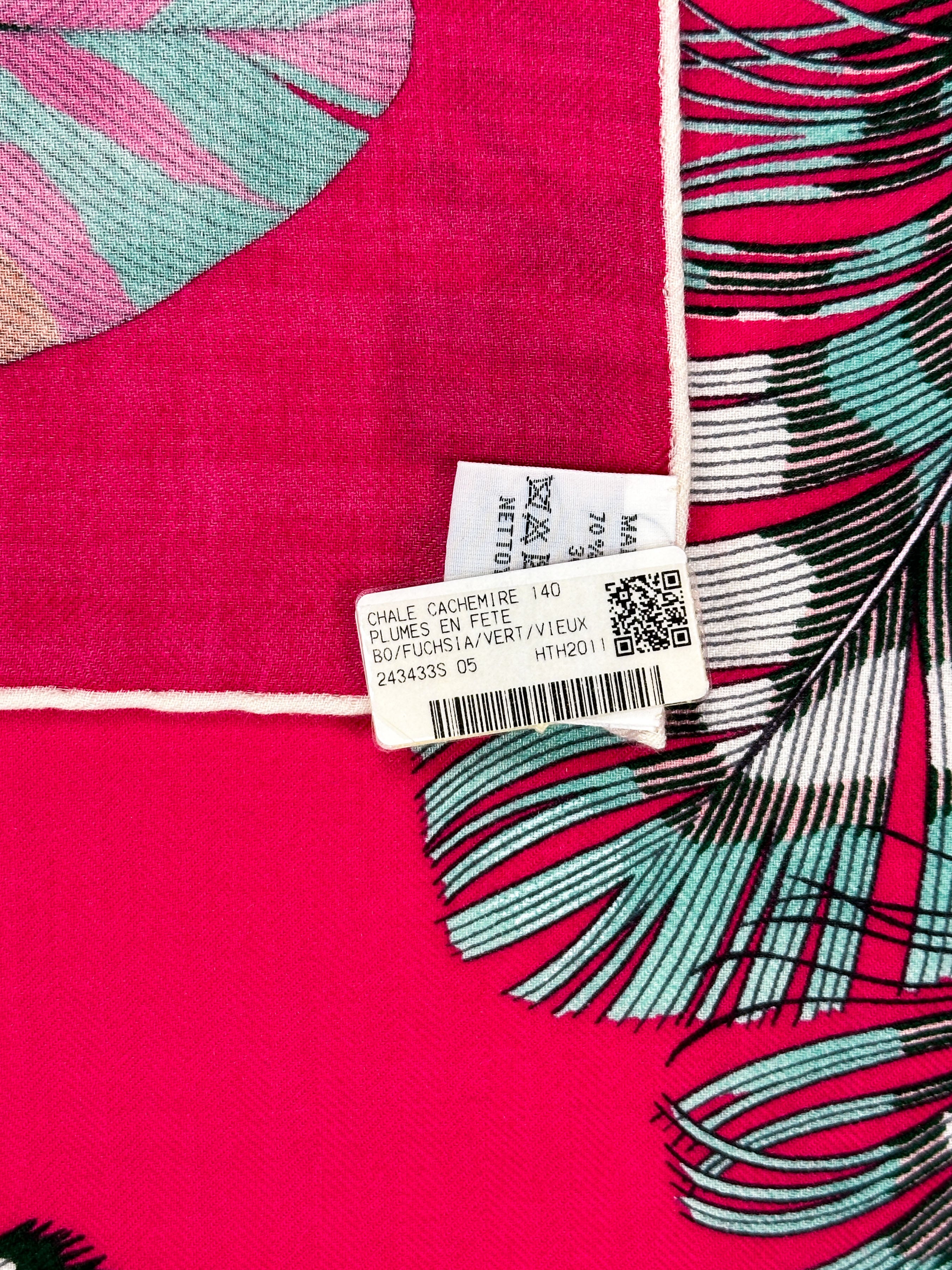 Hermès Plumes en Fete Cashmere Silk 140