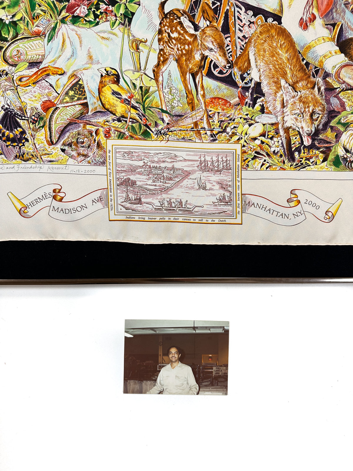 Hermès Madison Avenue Framed 90 & Original Photograph *Signed & Gifted by Kermit Oliver*