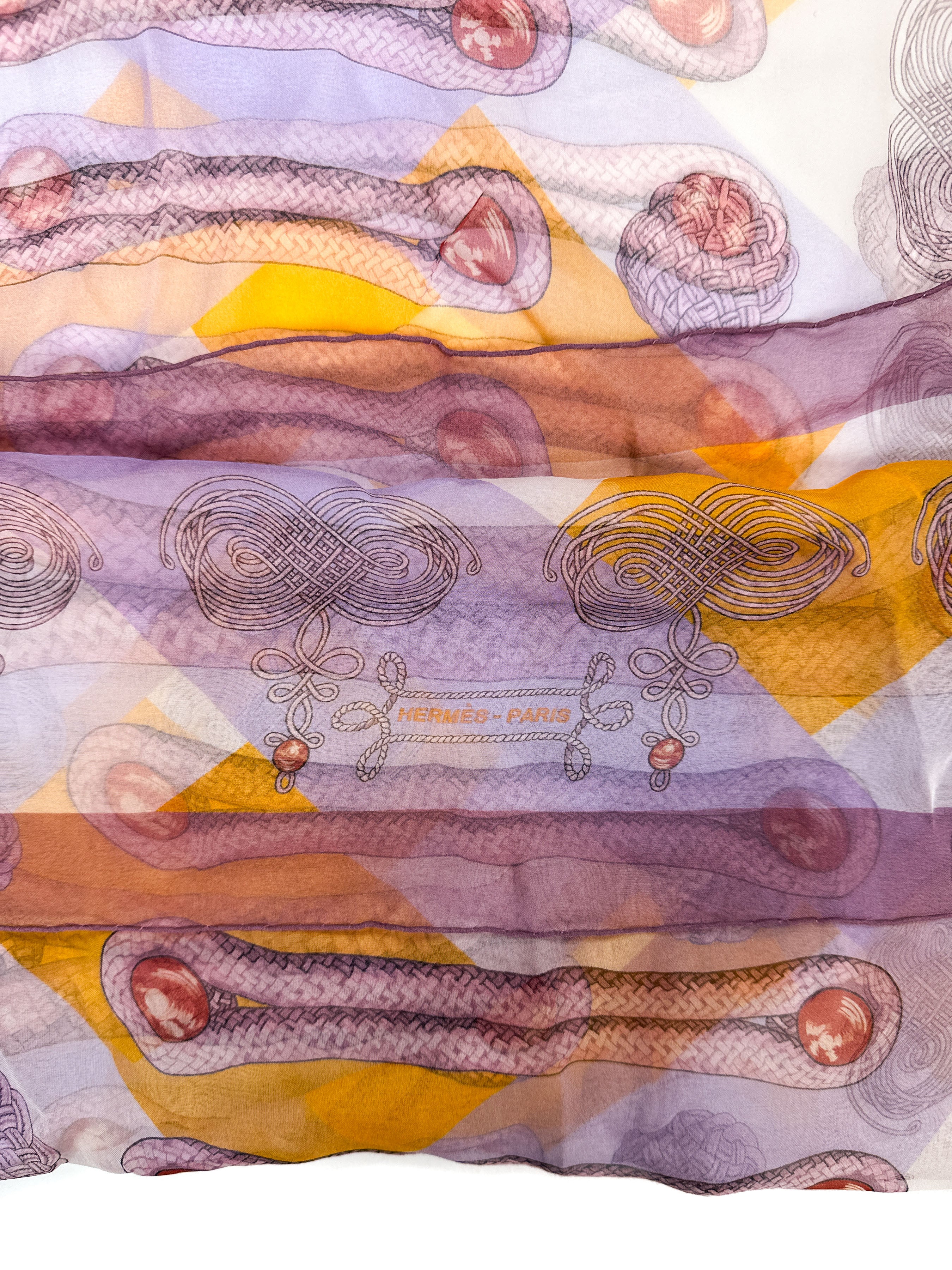 Hermès Brandebourgs Mousseline Shawl