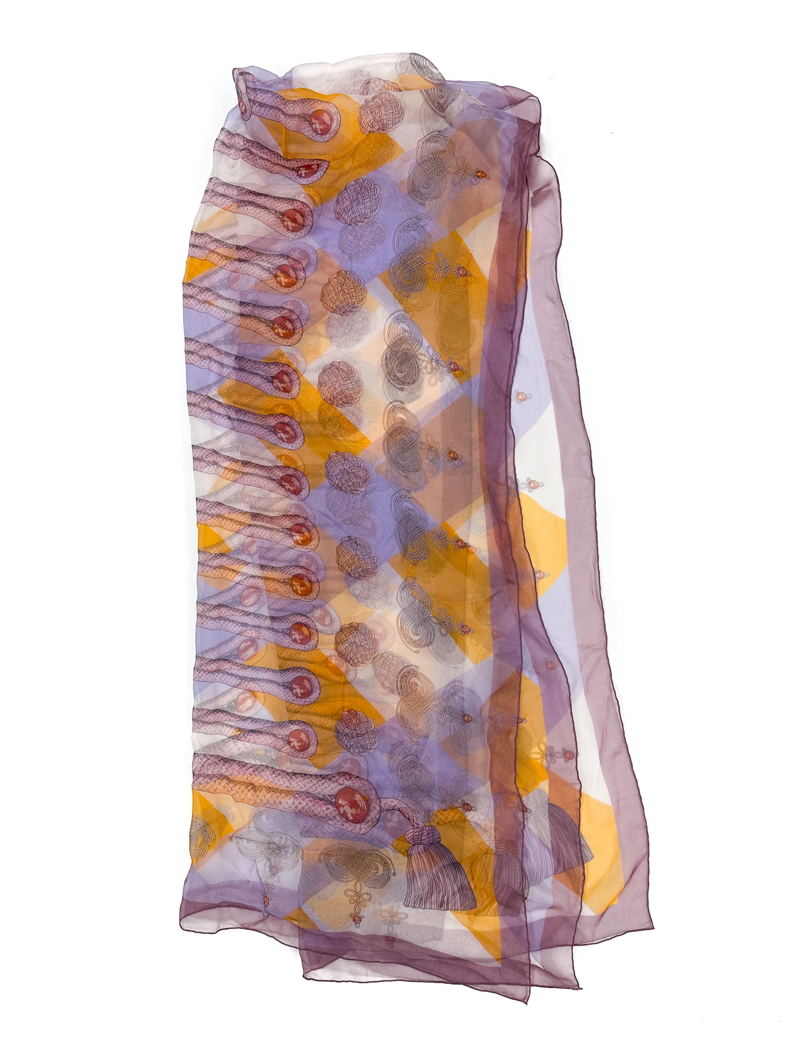 Hermès Brandebourgs Mousseline Shawl