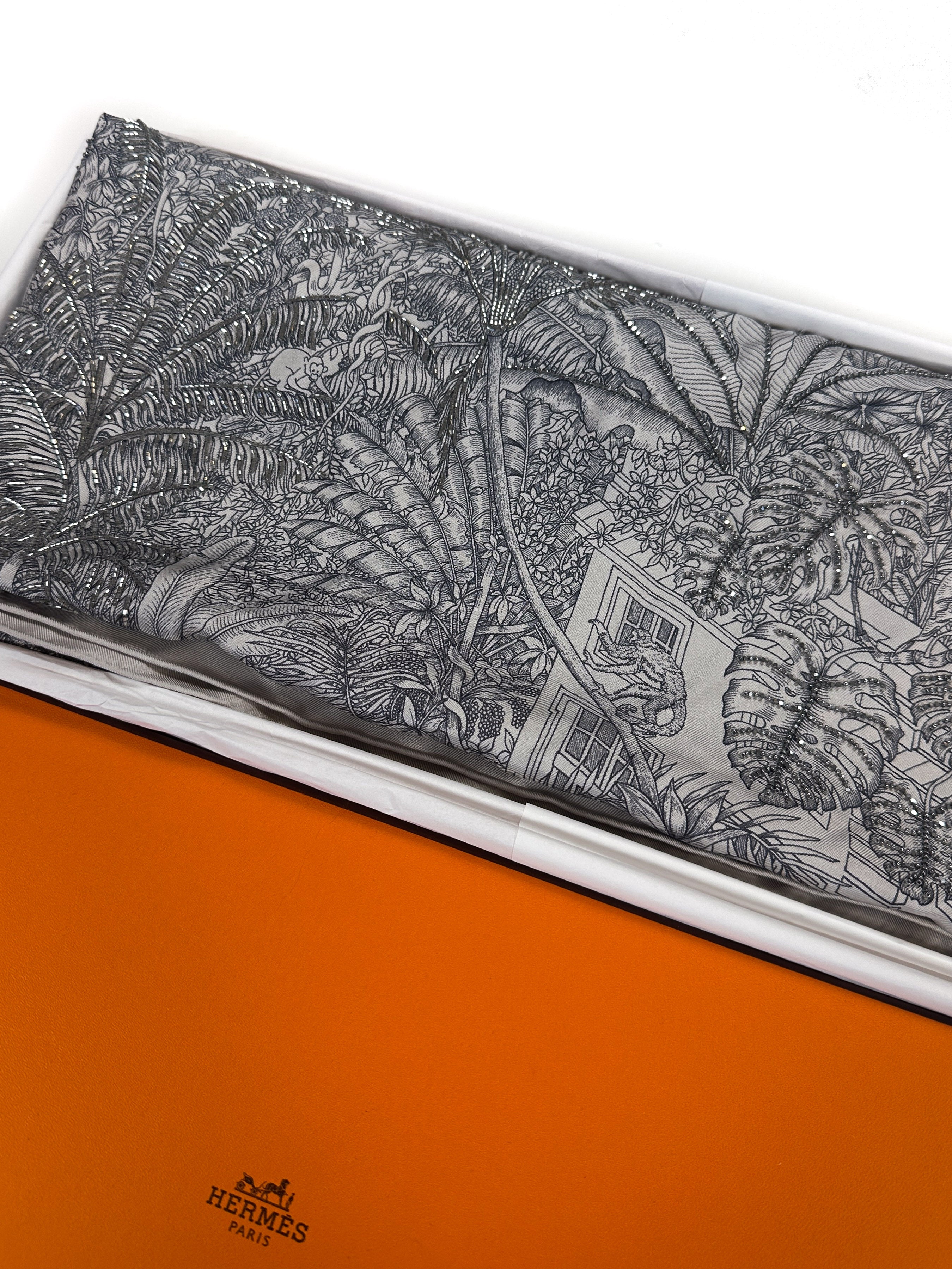 Hermès Exceptional Beaded Faubourg Tropical Eclat 90