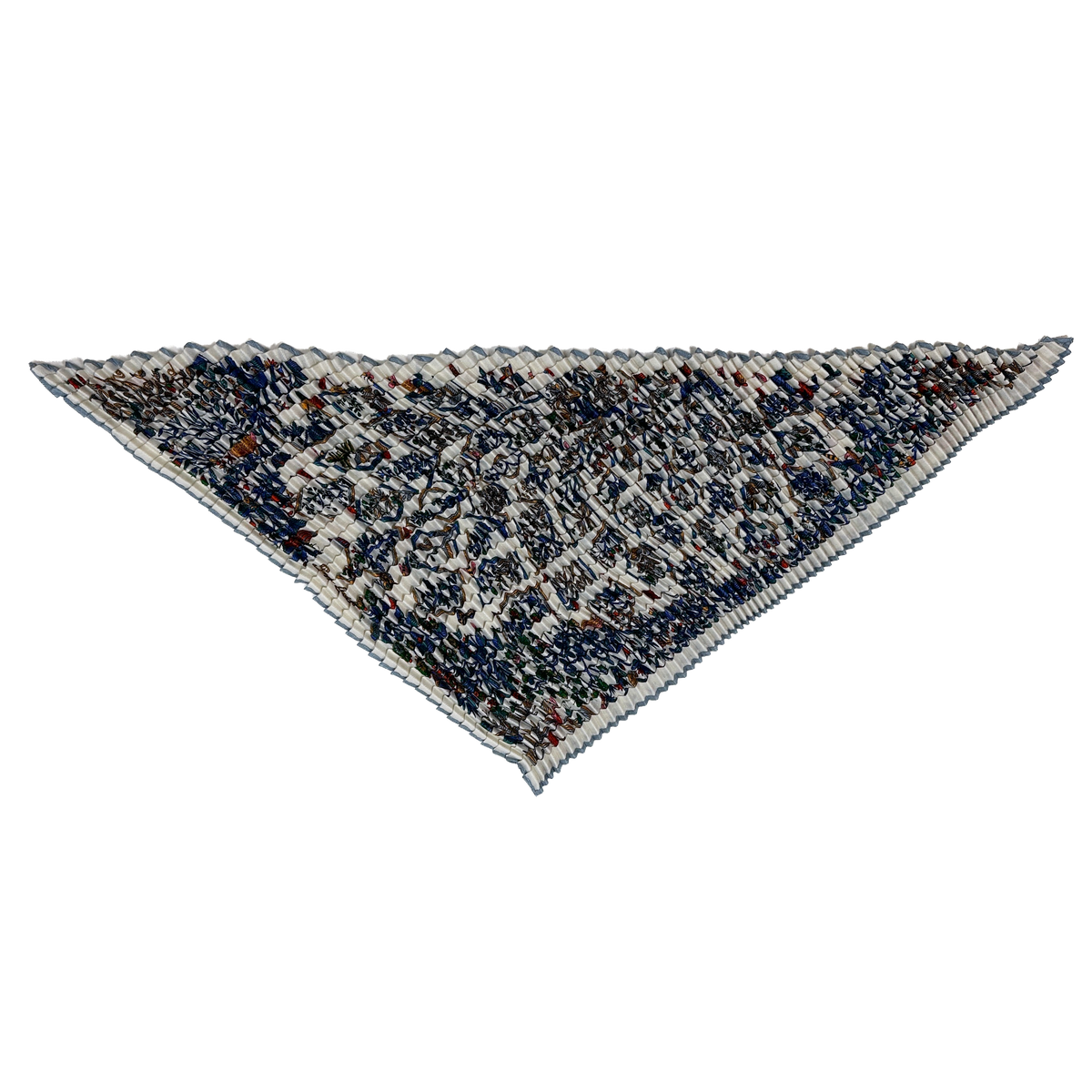 Hermès Plantes Officinales Cashmere Silk Mosaic Plissé Giant Triangle
