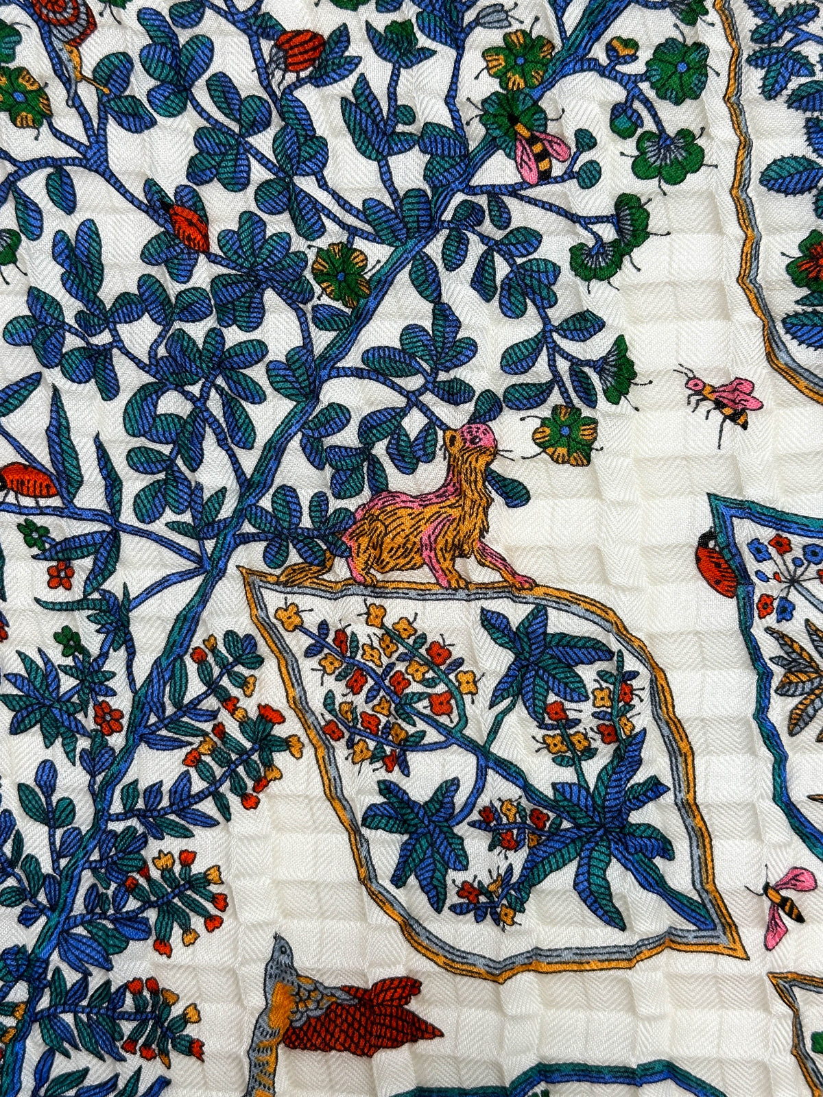 Hermès Plantes Officinales Cashmere Silk Mosaic Plissé Giant Triangle