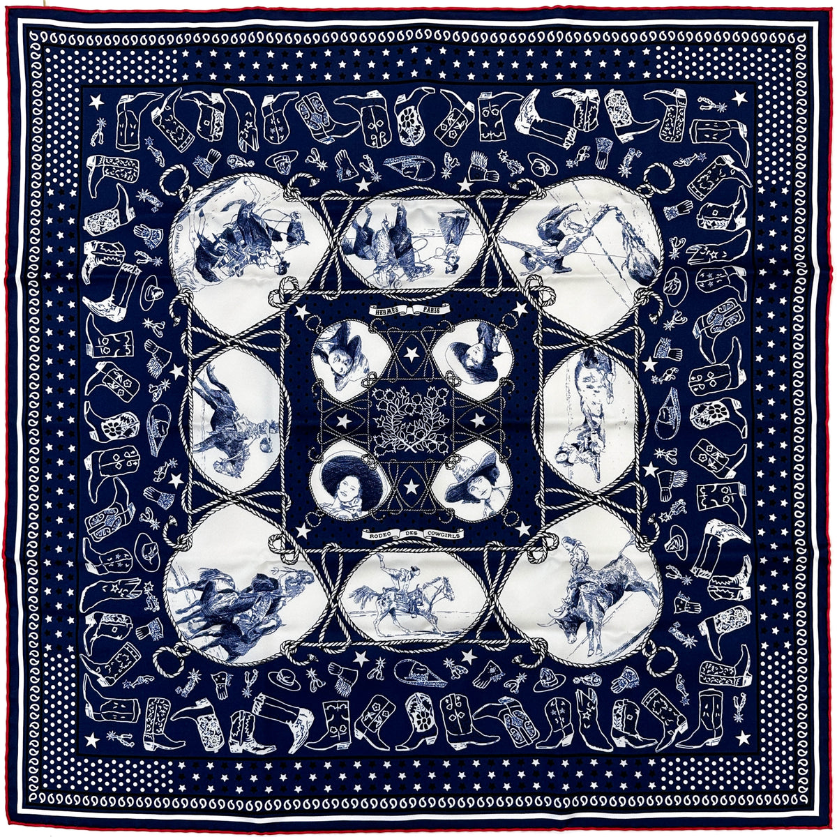 Hermès Rodéo des Cowgirls Bandana 55