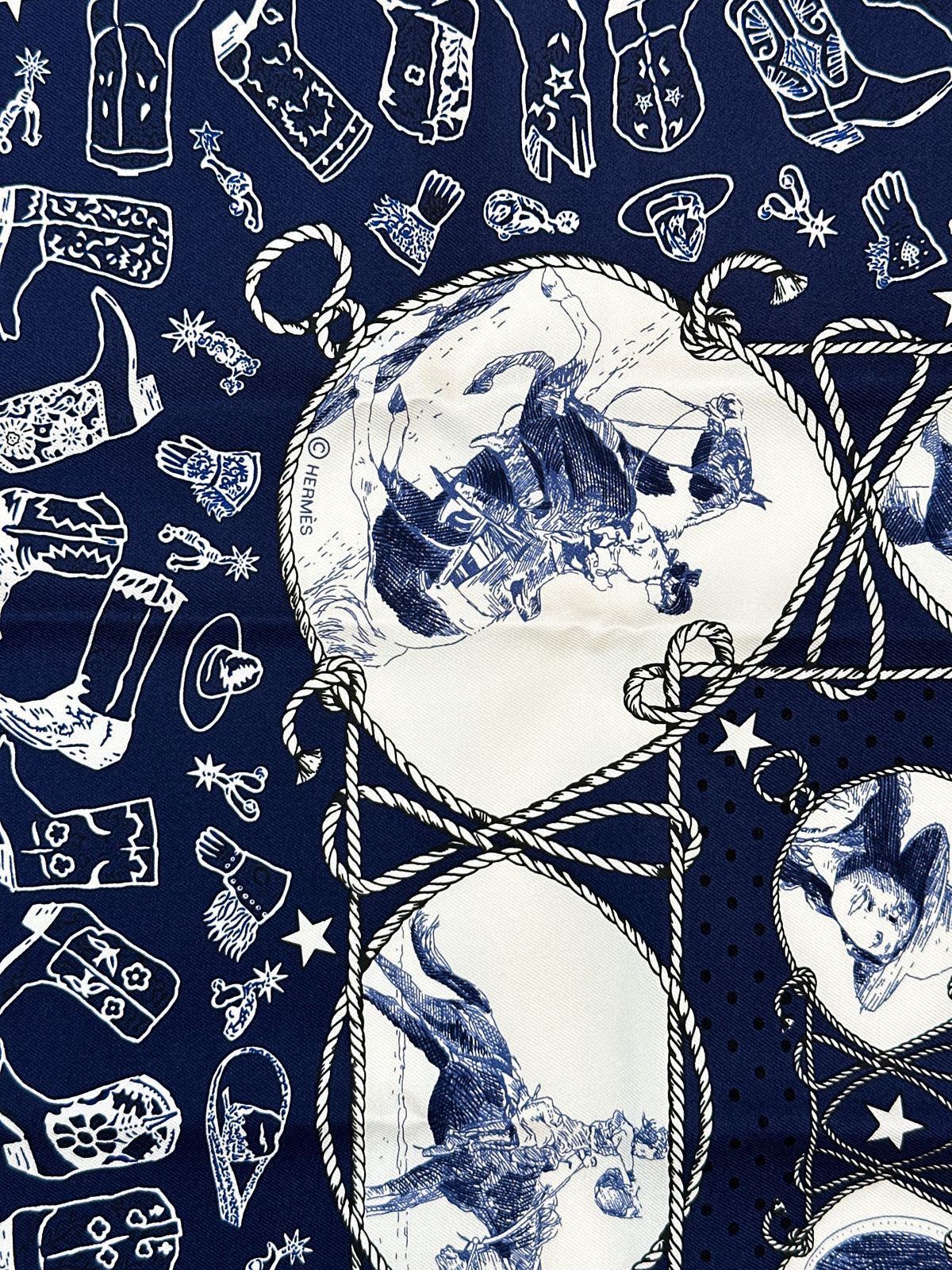 Hermès Rodéo des Cowgirls Bandana 55