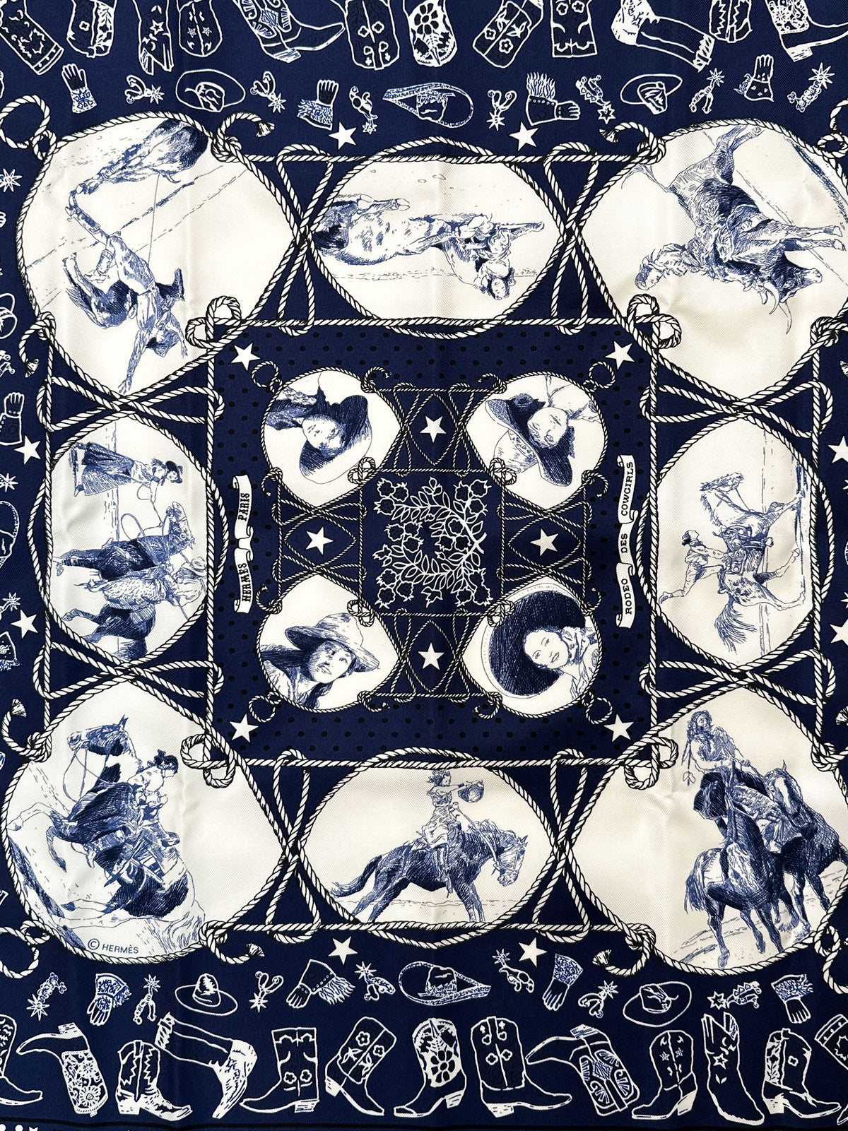 Hermès Rodéo des Cowgirls Bandana 55