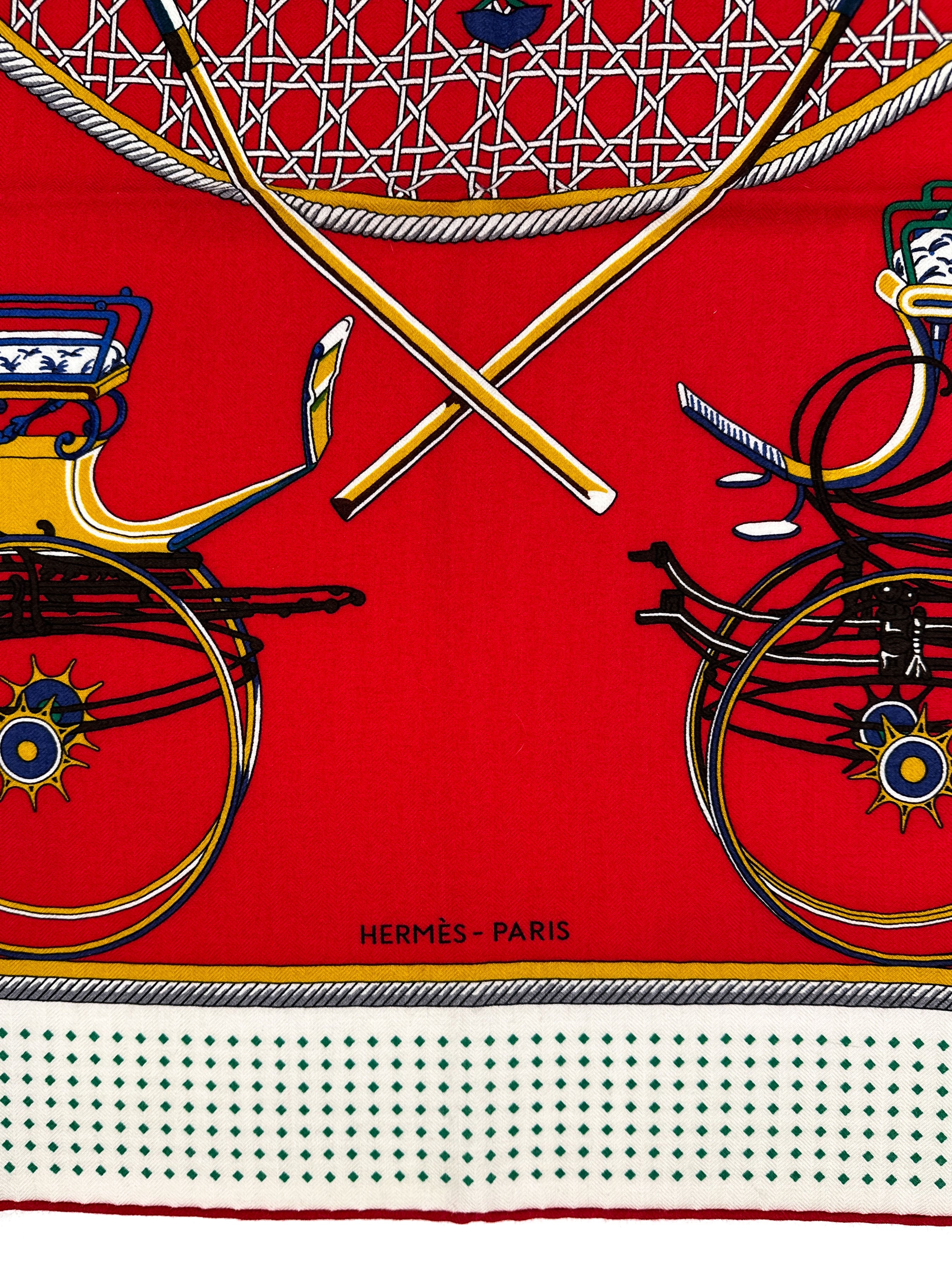 Hermès Les Voitures à Transformation Cashmere Silk 140